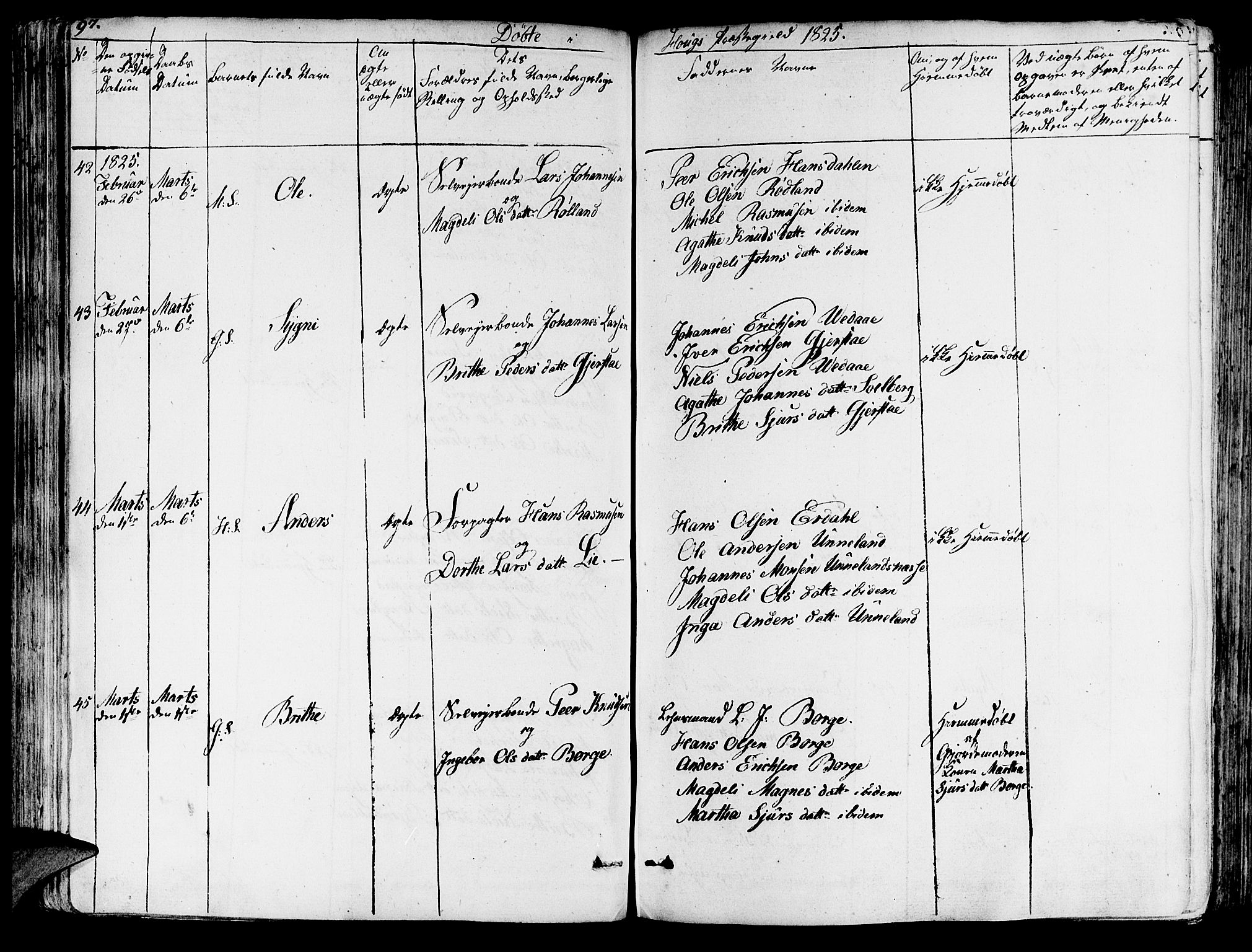 Haus sokneprestembete, AV/SAB-A-75601/H/Haa: Parish register (official) no. A 13, 1821-1827, p. 97