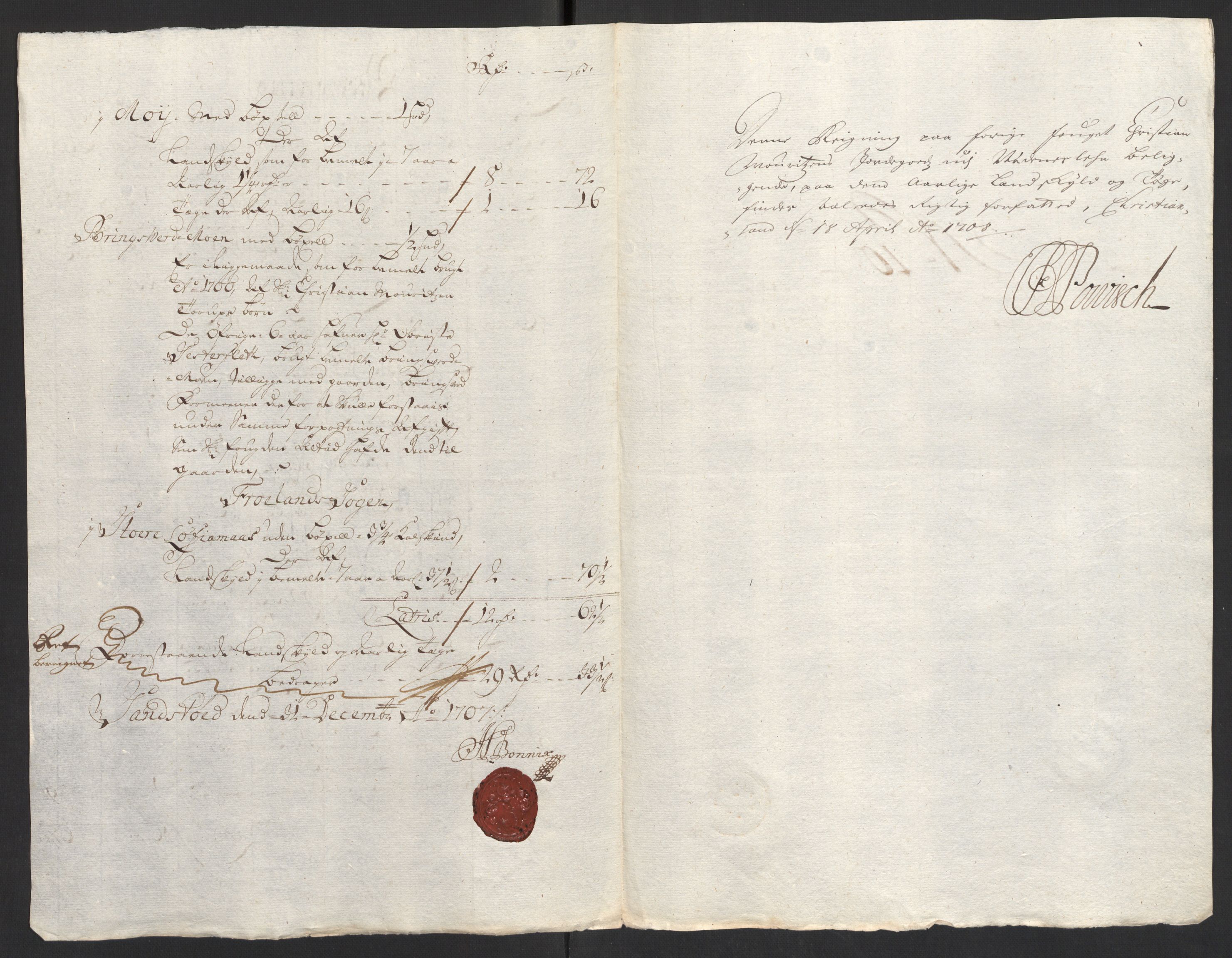 Rentekammeret inntil 1814, Reviderte regnskaper, Fogderegnskap, AV/RA-EA-4092/R39/L2318: Fogderegnskap Nedenes, 1706-1709, p. 159