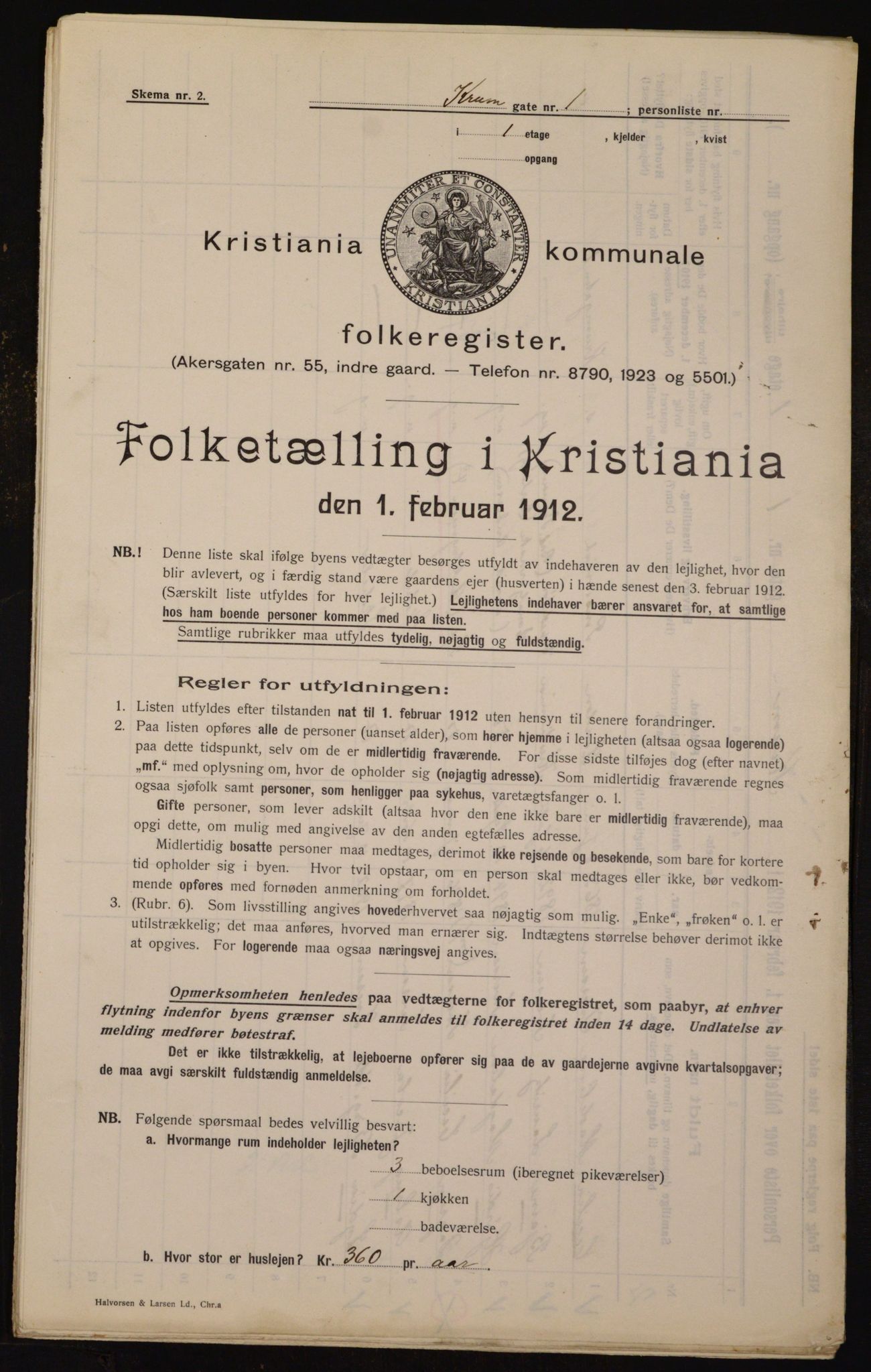 OBA, Municipal Census 1912 for Kristiania, 1912, p. 54978