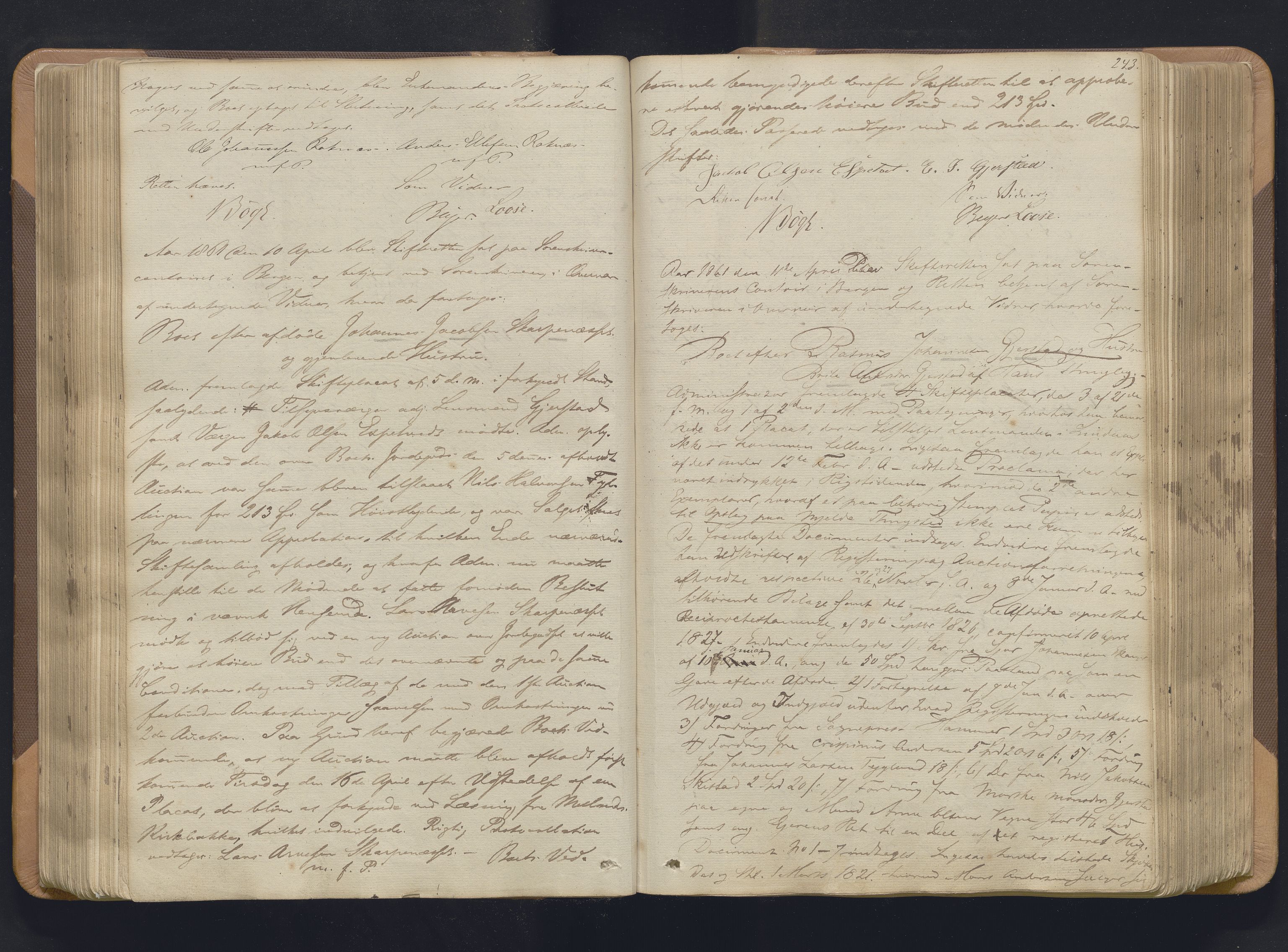 Nordhordland sorenskrivar, AV/SAB-A-2901/1/H/Hc/L0001: Skifteforhandlingsprotokollar, 1851-1871, p. 243