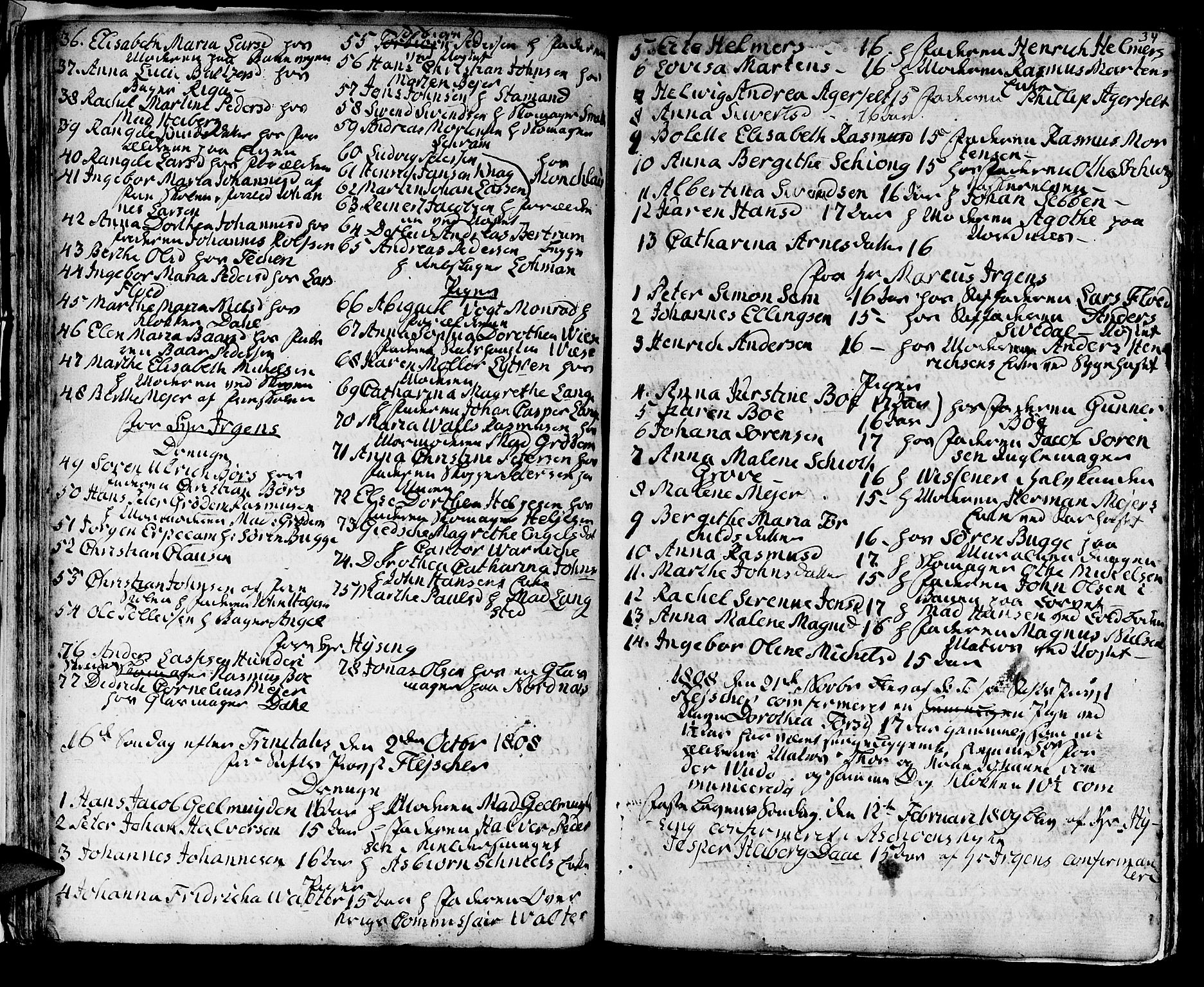 Domkirken sokneprestembete, SAB/A-74801/H/Haa/L0004: Parish register (official) no. A 4, 1763-1820, p. 34