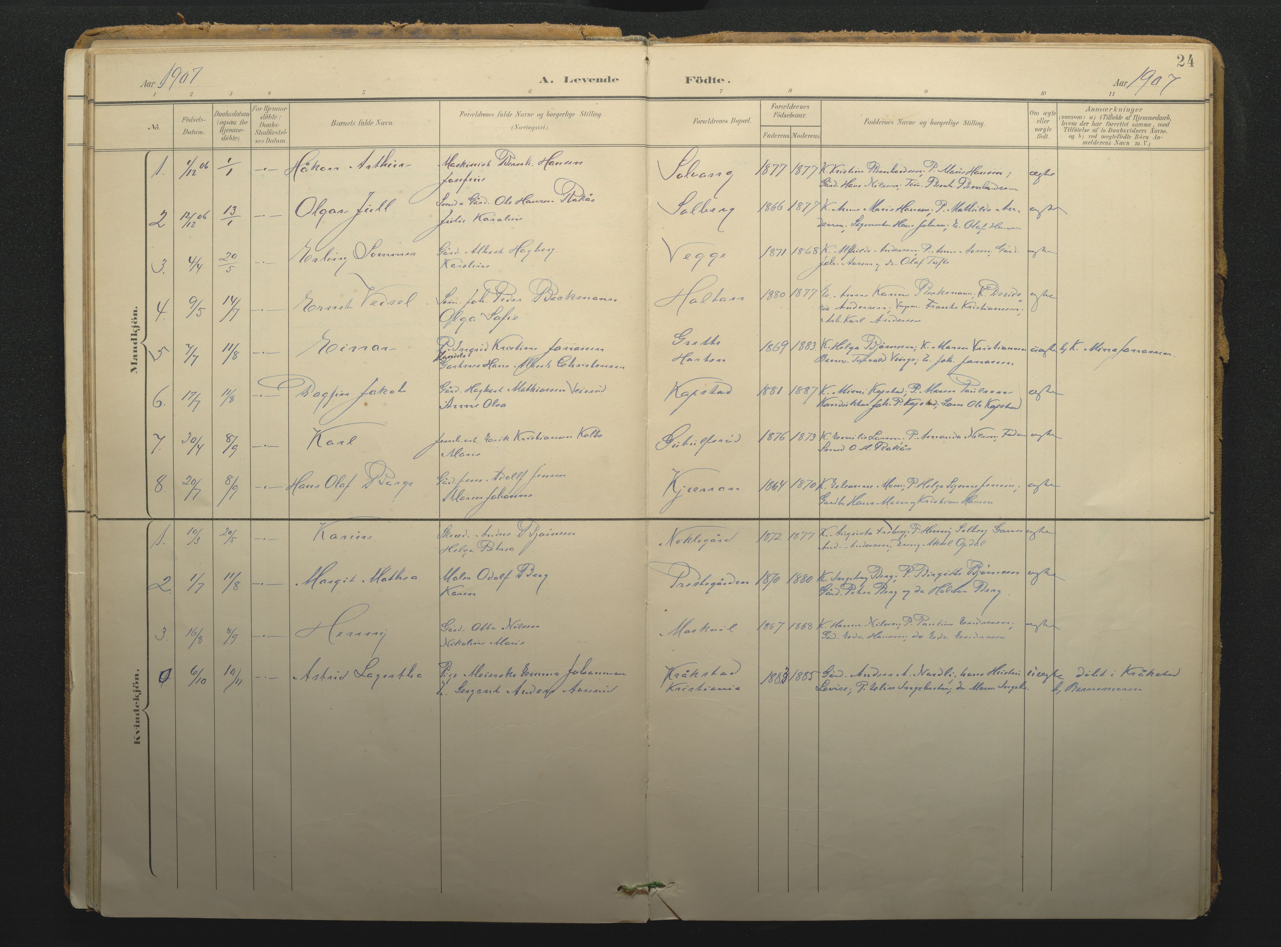 Borre kirkebøker, AV/SAKO-A-338/F/Fc/L0003: Parish register (official) no. III 3, 1896-1919, p. 24