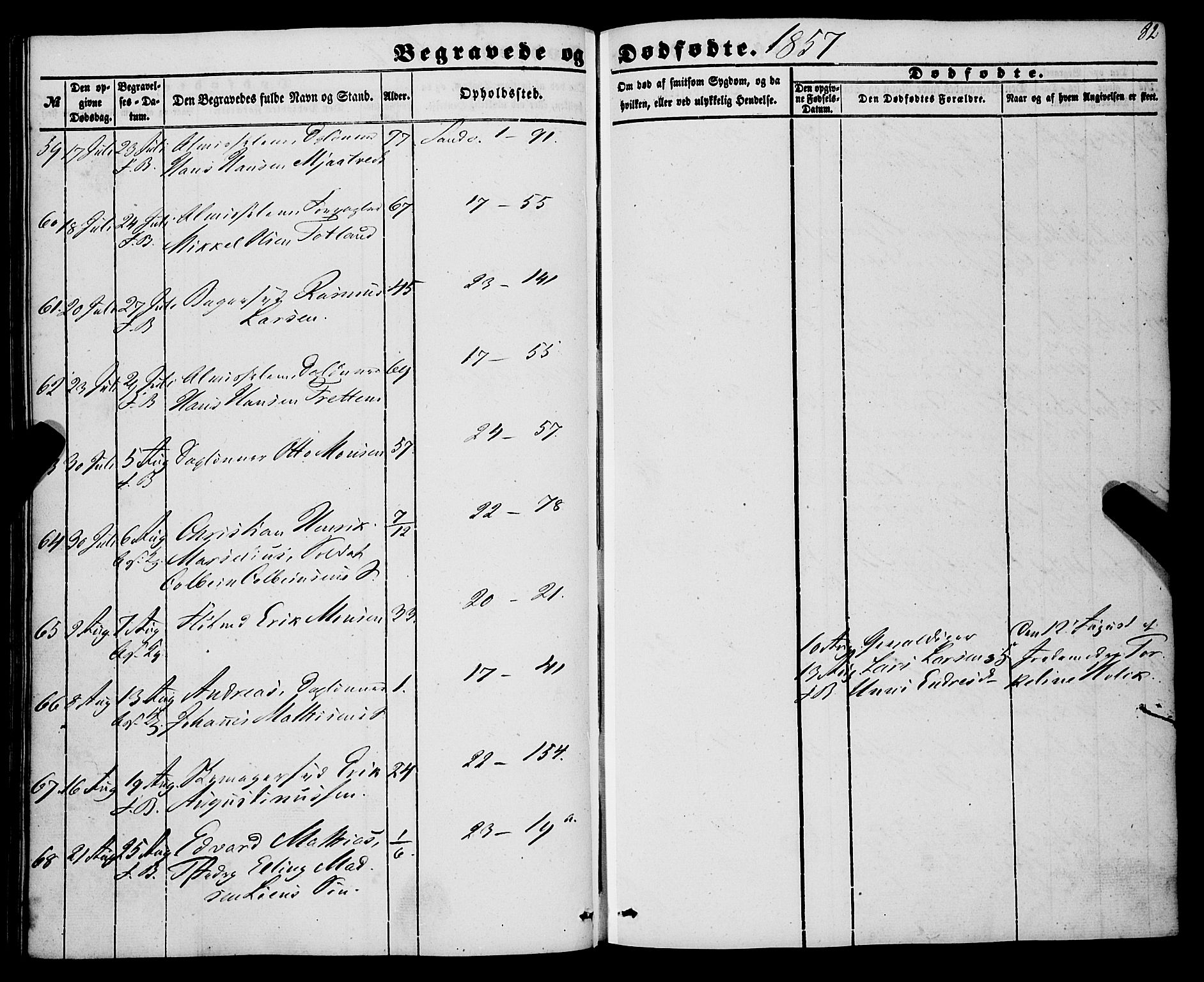Korskirken sokneprestembete, AV/SAB-A-76101/H/Haa: Parish register (official) no. E 2, 1848-1862, p. 82