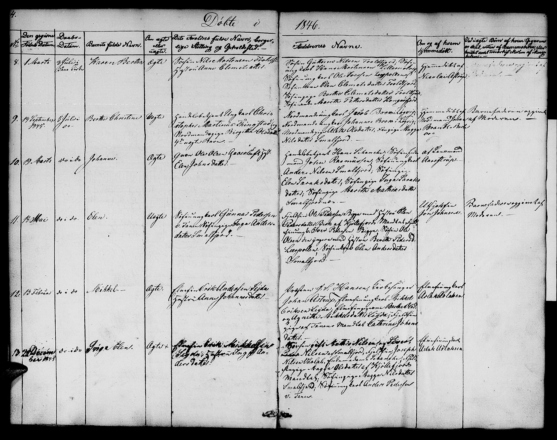 Nesseby sokneprestkontor, SATØ/S-1330/H/Hb/L0005klokker: Parish register (copy) no. 5, 1846-1852, p. 4-5