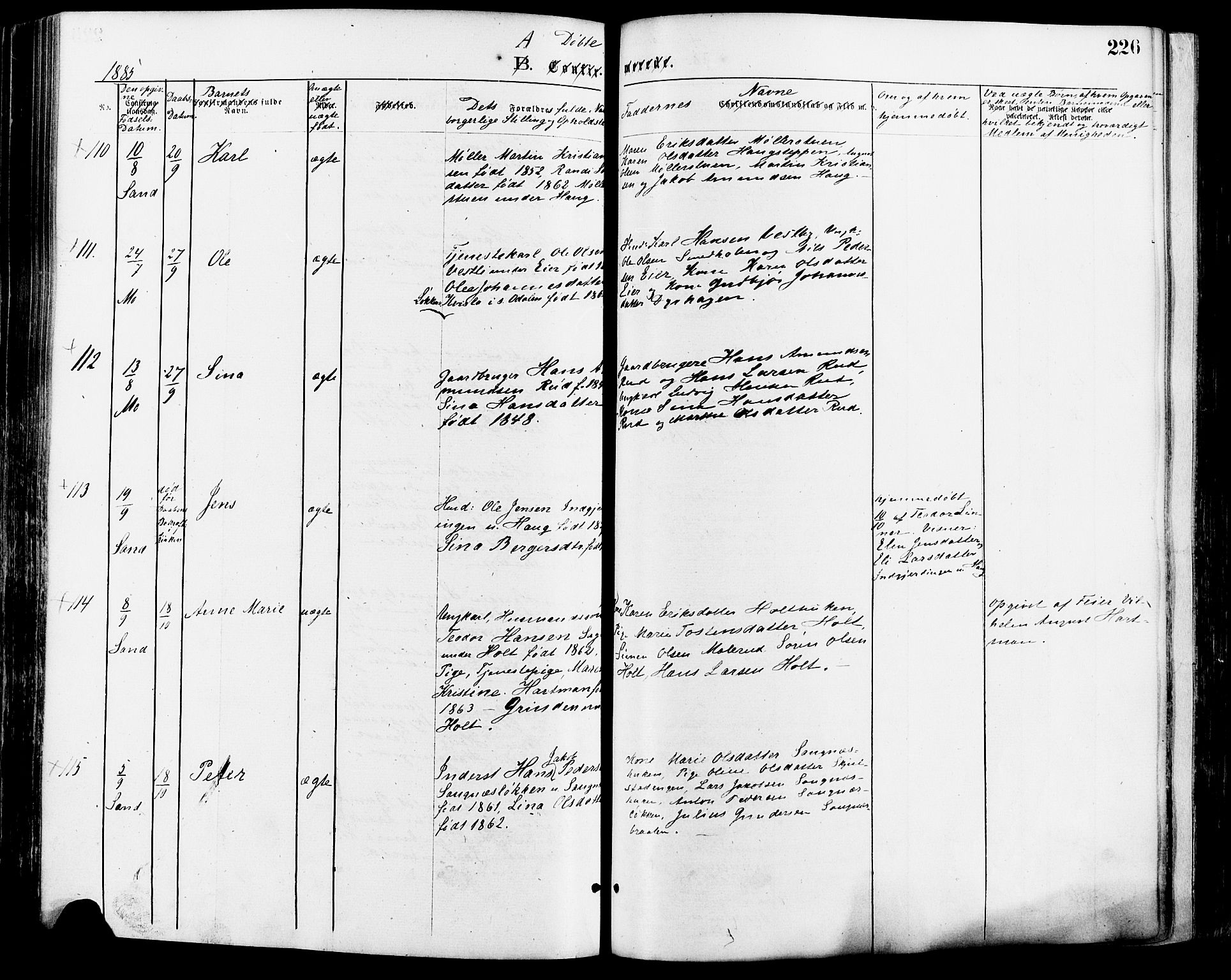 Nord-Odal prestekontor, AV/SAH-PREST-032/H/Ha/Haa/L0005: Parish register (official) no. 5, 1874-1885, p. 226