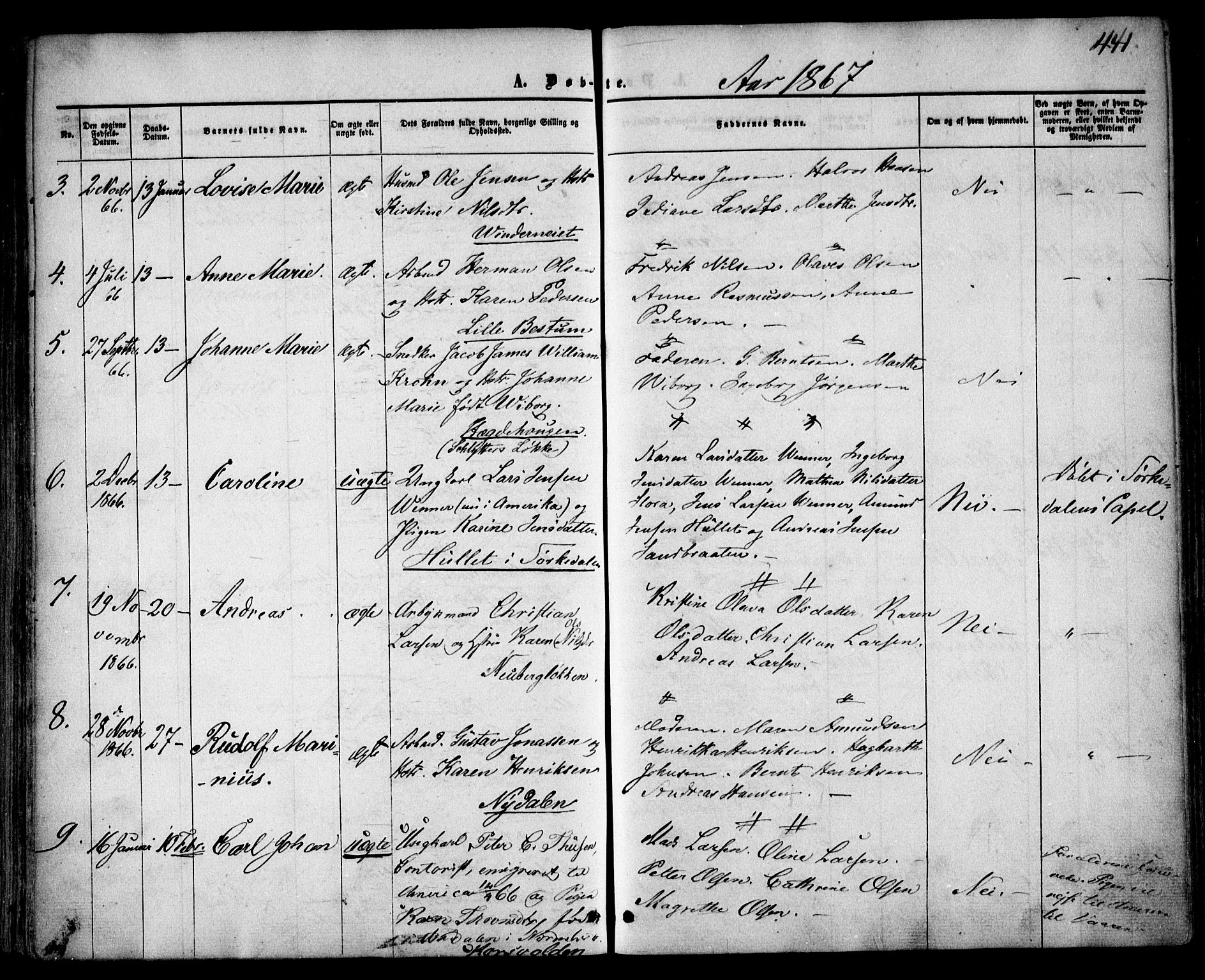 Vestre Aker prestekontor Kirkebøker, AV/SAO-A-10025/F/Fa/L0003: Parish register (official) no. 3, 1857-1868, p. 441