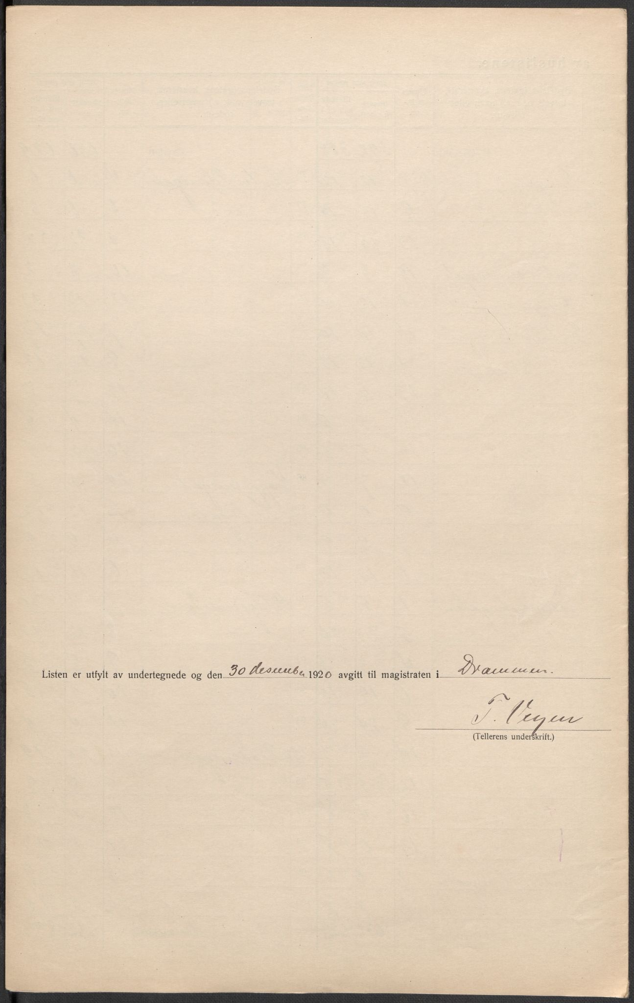 SAKO, 1920 census for Drammen, 1920, p. 30