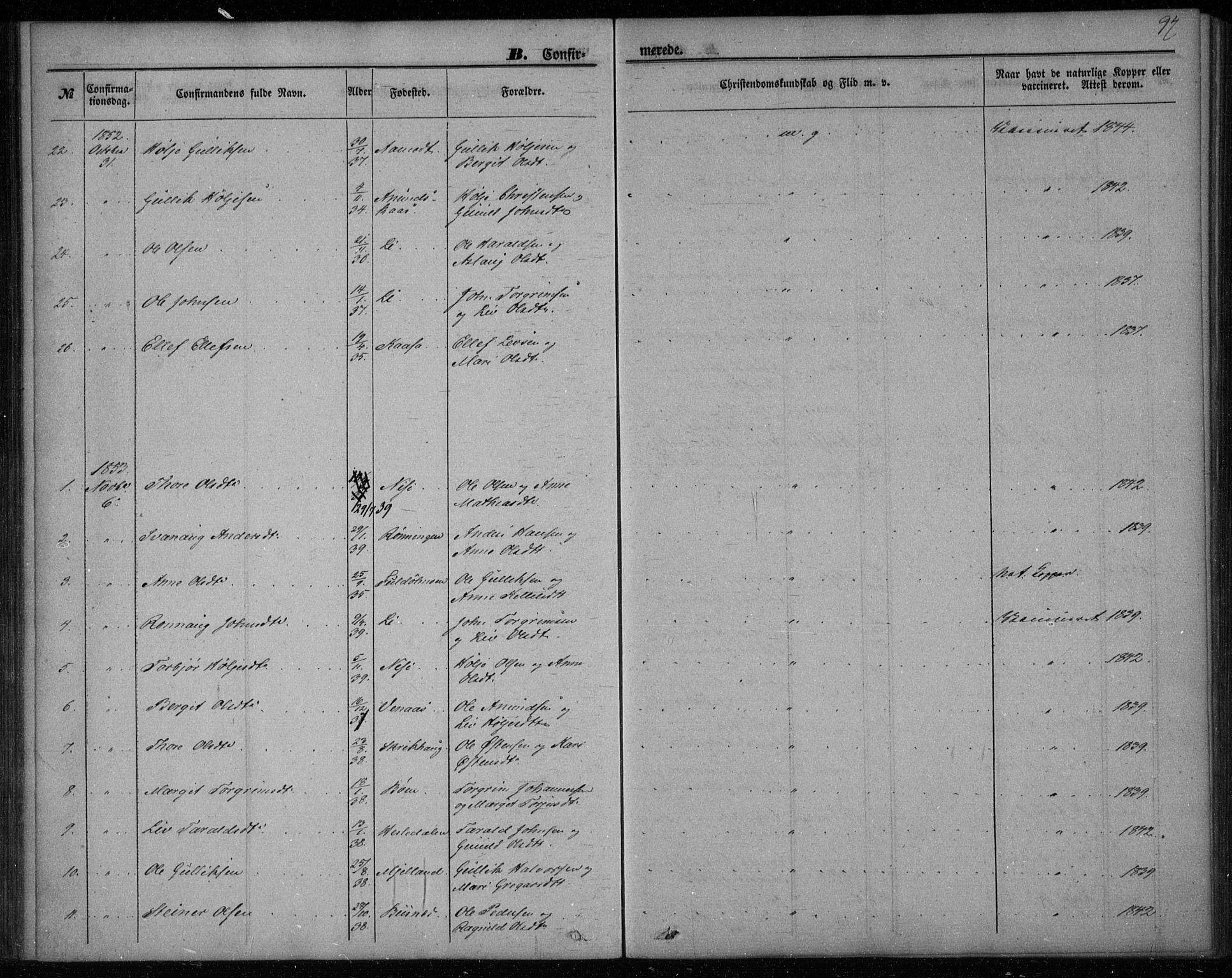 Gransherad kirkebøker, SAKO/A-267/F/Fa/L0002: Parish register (official) no. I 2, 1844-1859, p. 97