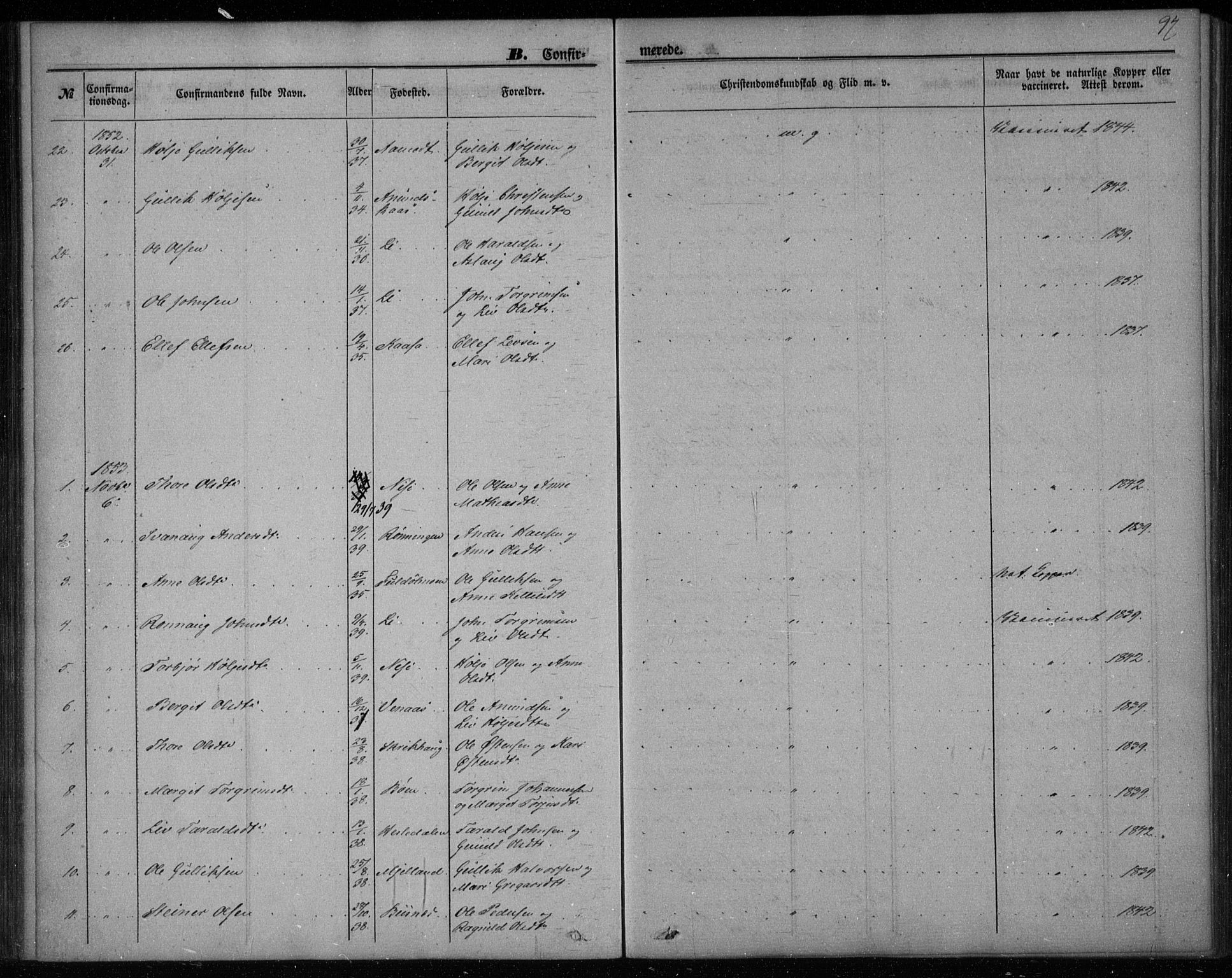 Gransherad kirkebøker, AV/SAKO-A-267/F/Fa/L0002: Parish register (official) no. I 2, 1844-1859, p. 97