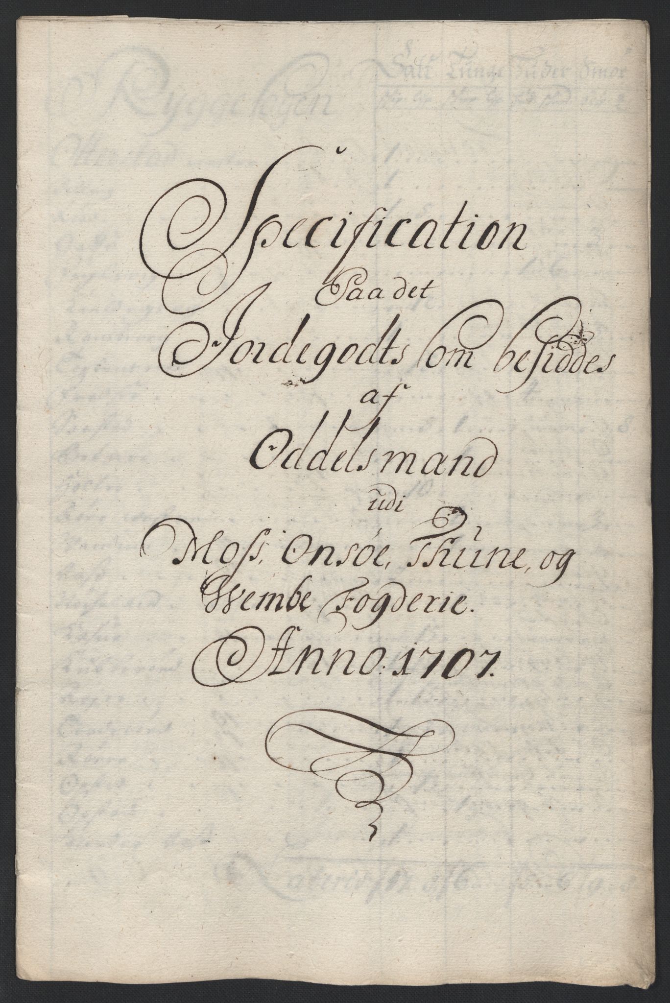 Rentekammeret inntil 1814, Reviderte regnskaper, Fogderegnskap, AV/RA-EA-4092/R04/L0134: Fogderegnskap Moss, Onsøy, Tune, Veme og Åbygge, 1707-1708, p. 142