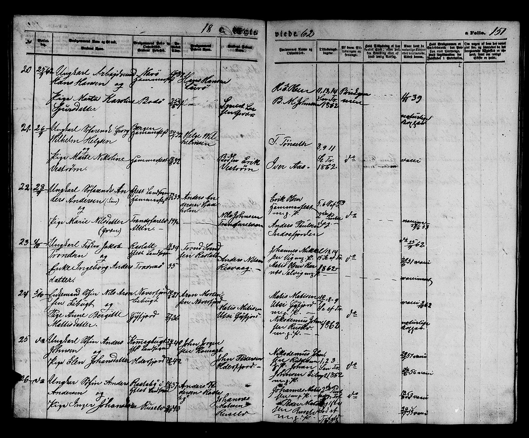 Hammerfest sokneprestkontor, AV/SATØ-S-1347/H/Hb/L0003.klokk: Parish register (copy) no. 3 /1, 1862-1868, p. 151