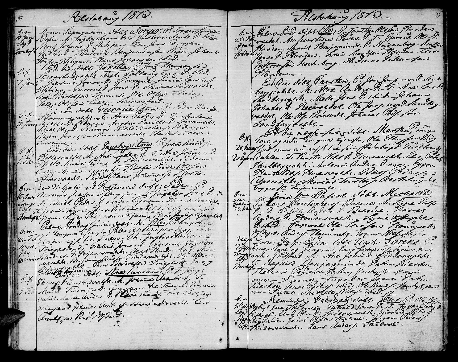 Ministerialprotokoller, klokkerbøker og fødselsregistre - Nord-Trøndelag, SAT/A-1458/717/L0145: Parish register (official) no. 717A03 /1, 1810-1815, p. 34-35