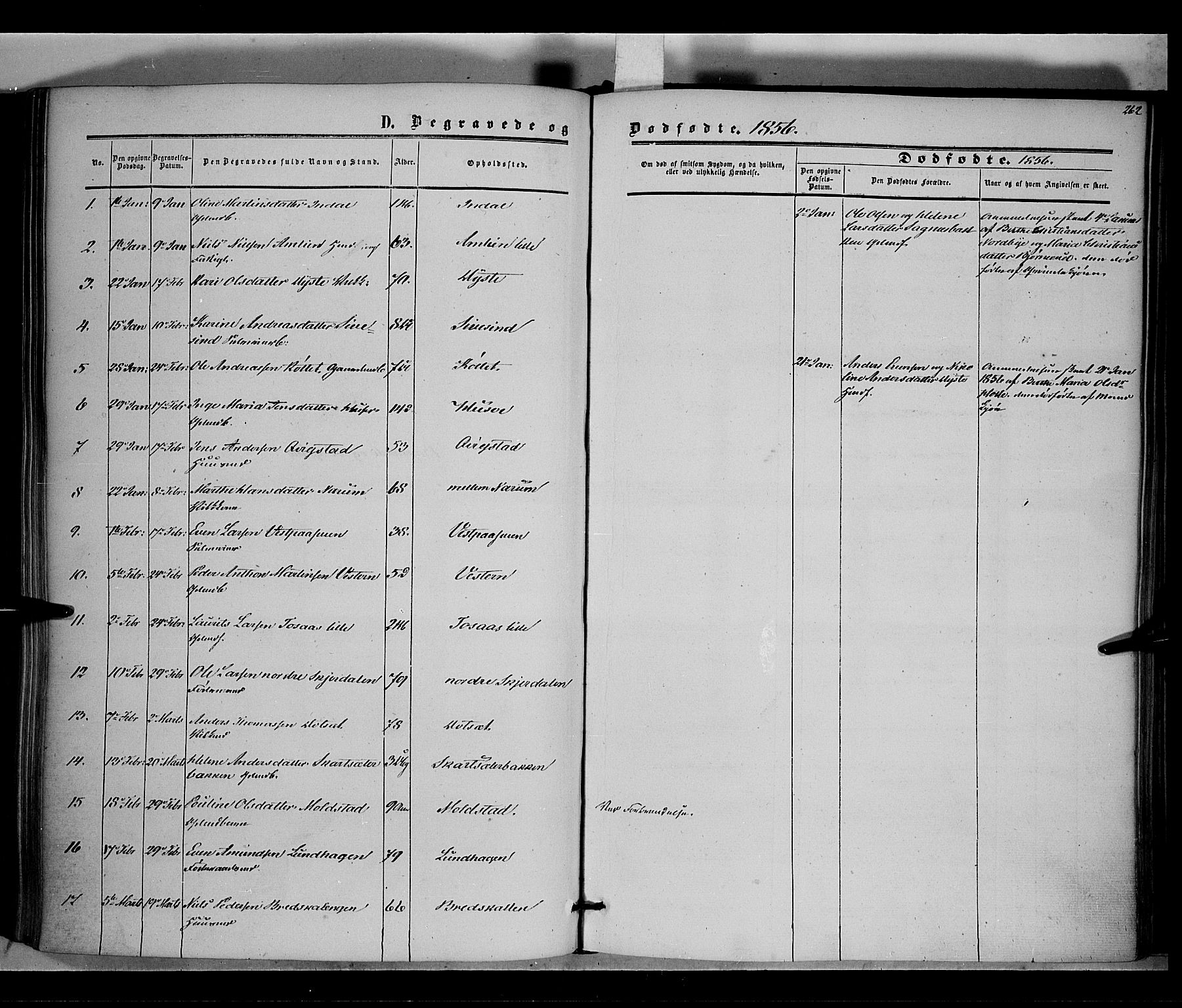 Vestre Toten prestekontor, SAH/PREST-108/H/Ha/Haa/L0006: Parish register (official) no. 6, 1856-1861, p. 262