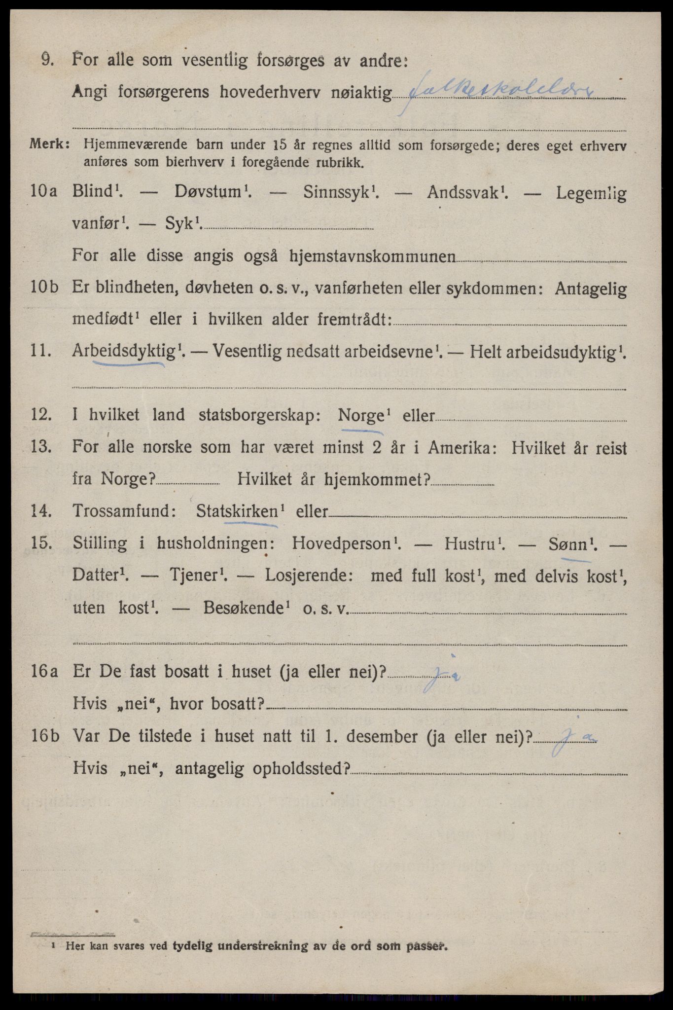 SAST, 1920 census for Høyland, 1920, p. 15609