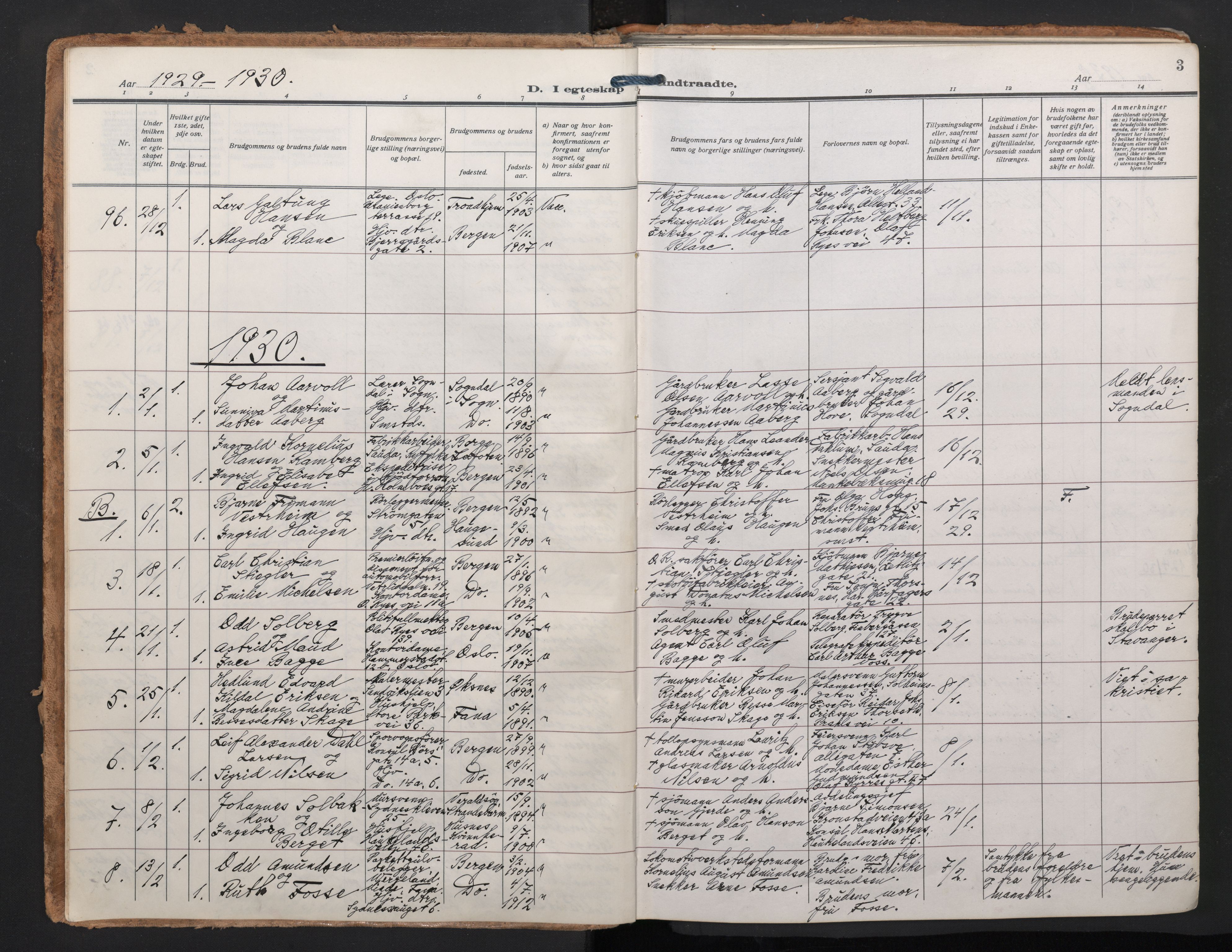 Johanneskirken sokneprestembete, SAB/A-76001/H/Haa/L0014: Parish register (official) no. D 3, 1929-1949, p. 2b-3a