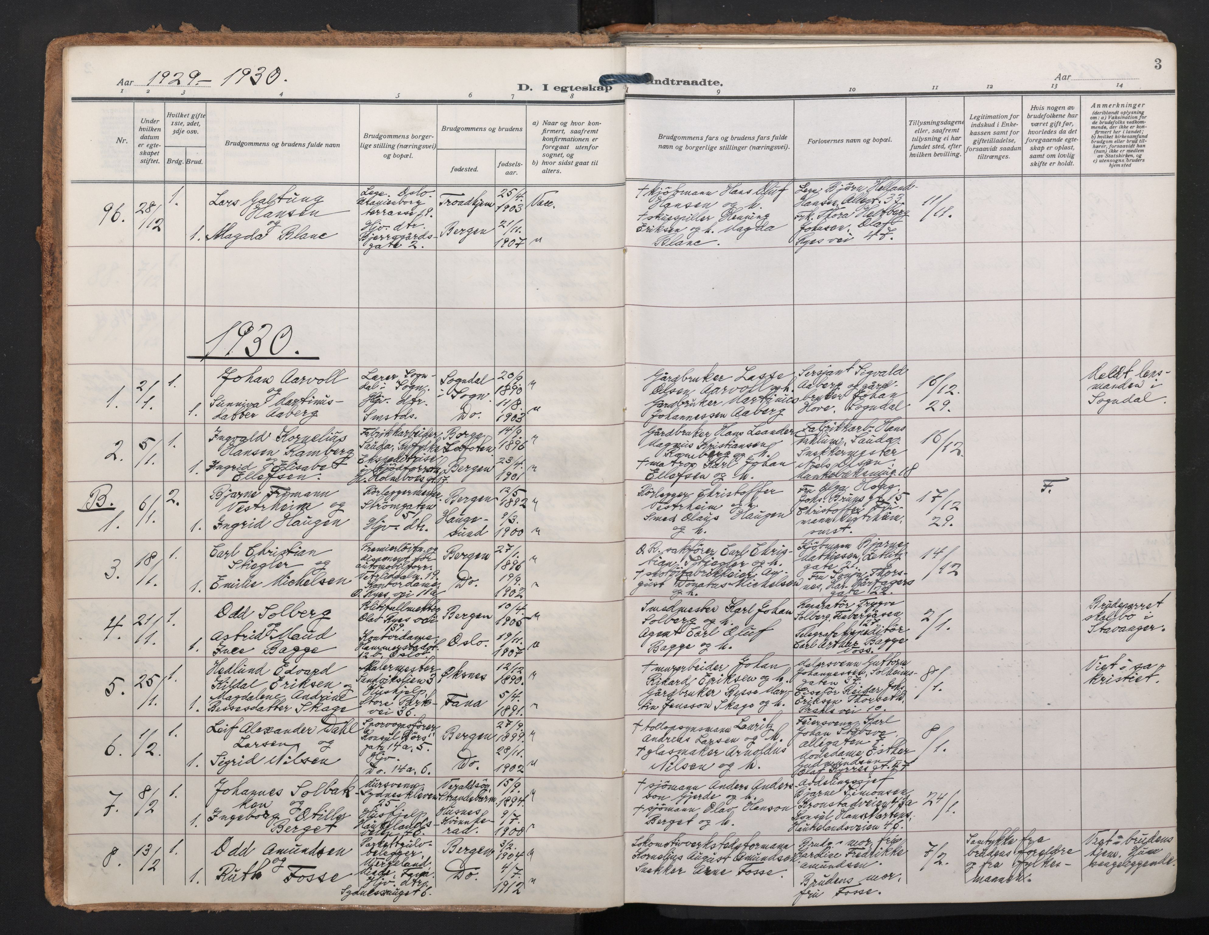 Johanneskirken sokneprestembete, AV/SAB-A-76001/H/Haa/L0014: Parish register (official) no. D 3, 1929-1949, p. 2b-3a