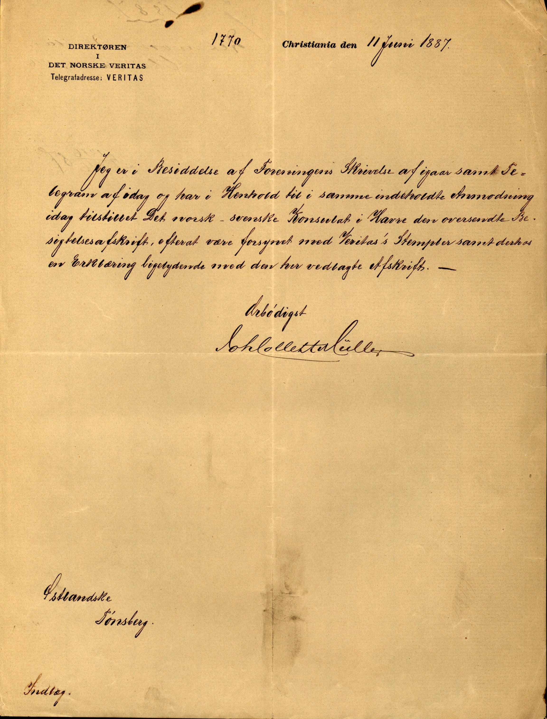 Pa 63 - Østlandske skibsassuranceforening, VEMU/A-1079/G/Ga/L0020/0001: Havaridokumenter / Tellus, Telanak, Wilhelmine, 1887, p. 94