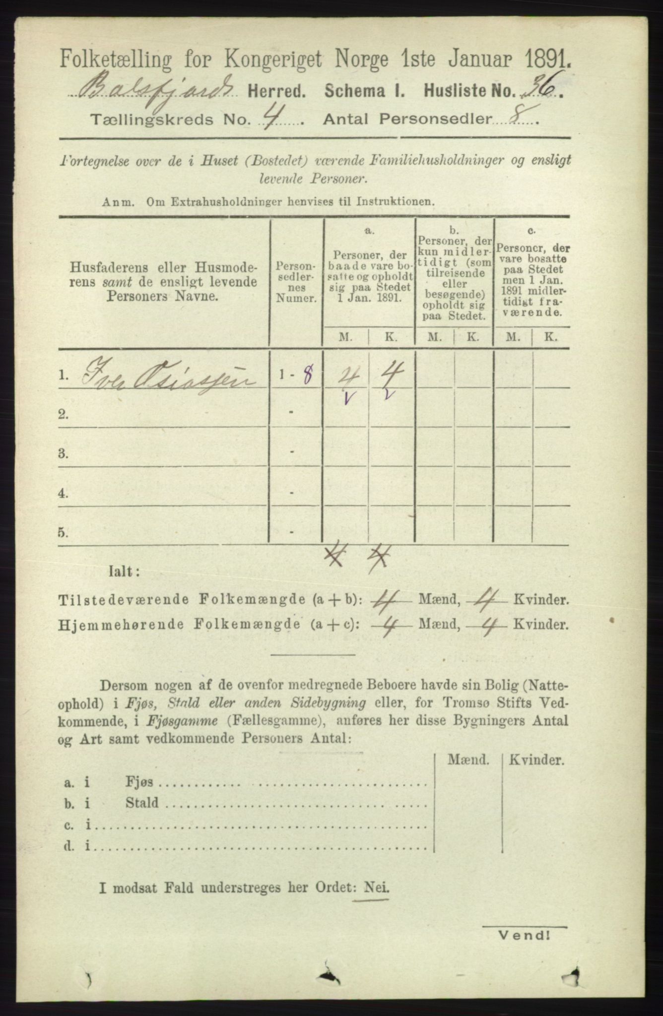 RA, 1891 census for 1933 Balsfjord, 1891, p. 1117