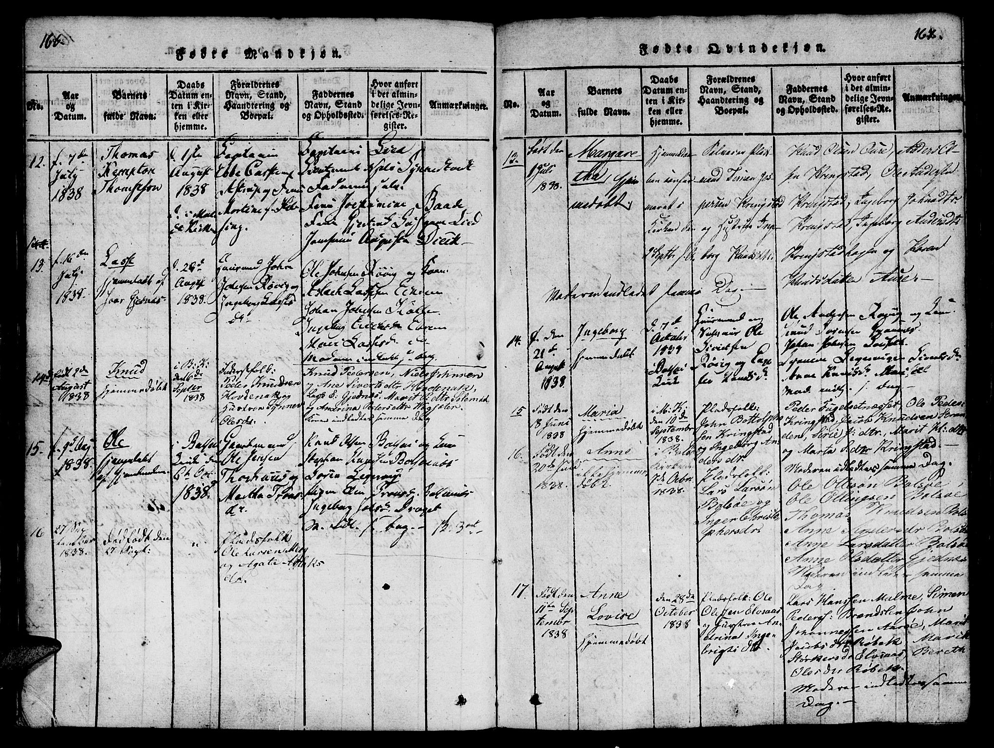 Ministerialprotokoller, klokkerbøker og fødselsregistre - Møre og Romsdal, AV/SAT-A-1454/555/L0652: Parish register (official) no. 555A03, 1817-1843, p. 166-167