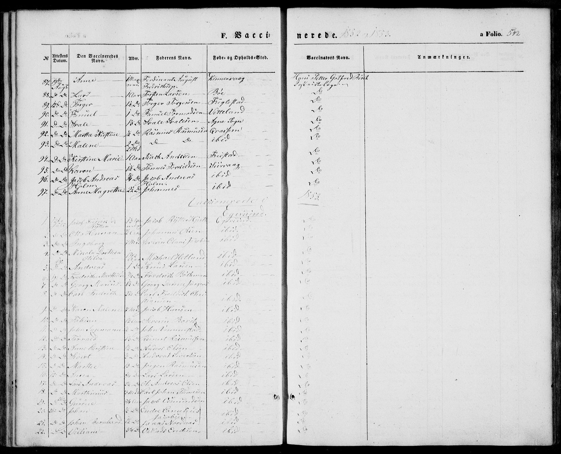 Eigersund sokneprestkontor, SAST/A-101807/S08/L0013: Parish register (official) no. A 12.2, 1850-1865, p. 542