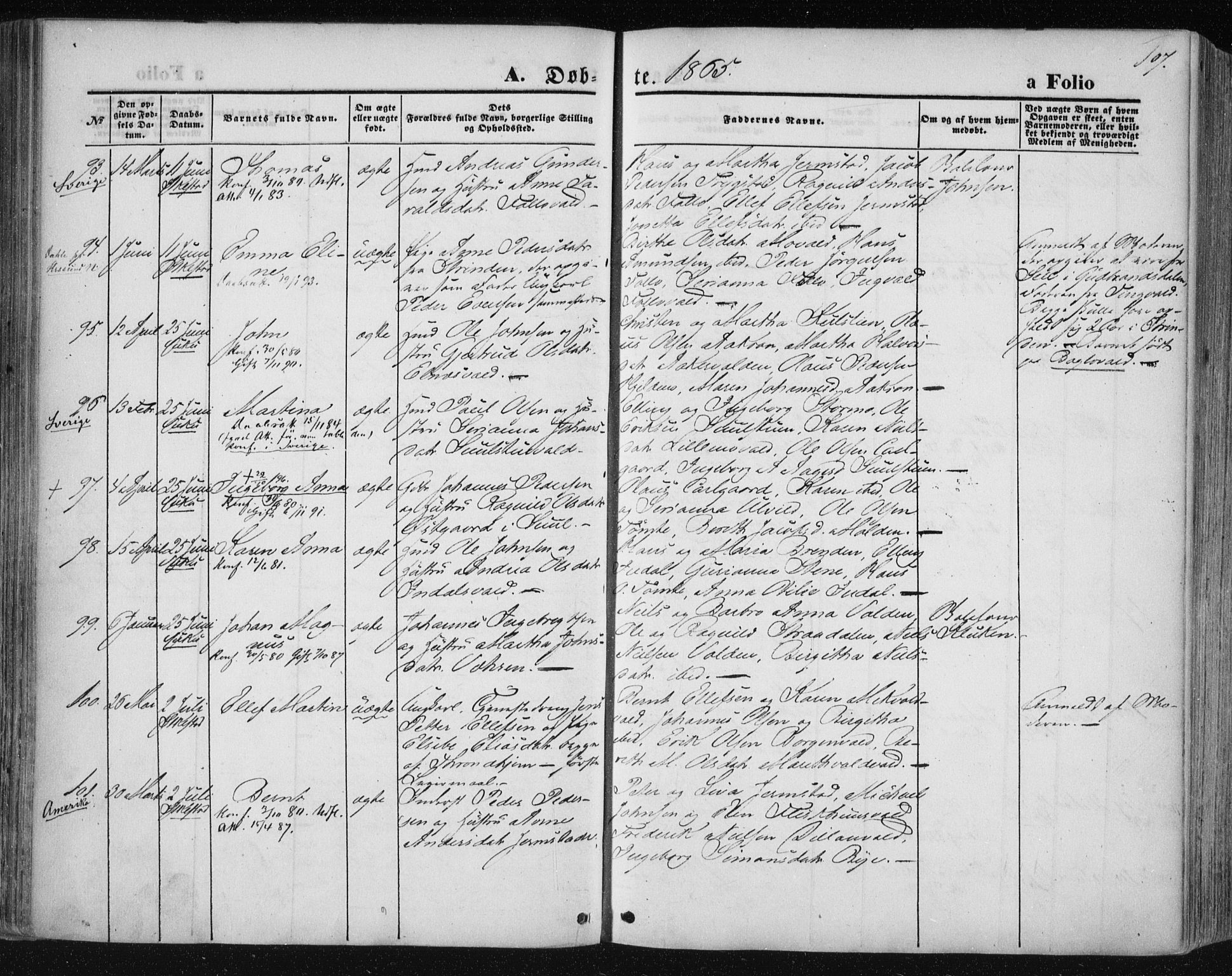 Ministerialprotokoller, klokkerbøker og fødselsregistre - Nord-Trøndelag, AV/SAT-A-1458/723/L0241: Parish register (official) no. 723A10, 1860-1869, p. 107