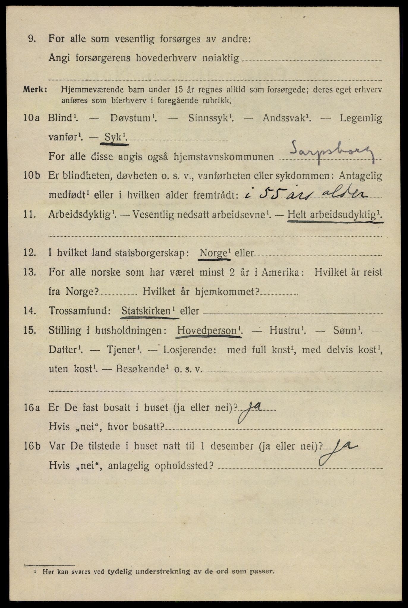 SAO, 1920 census for Sarpsborg, 1920, p. 7551