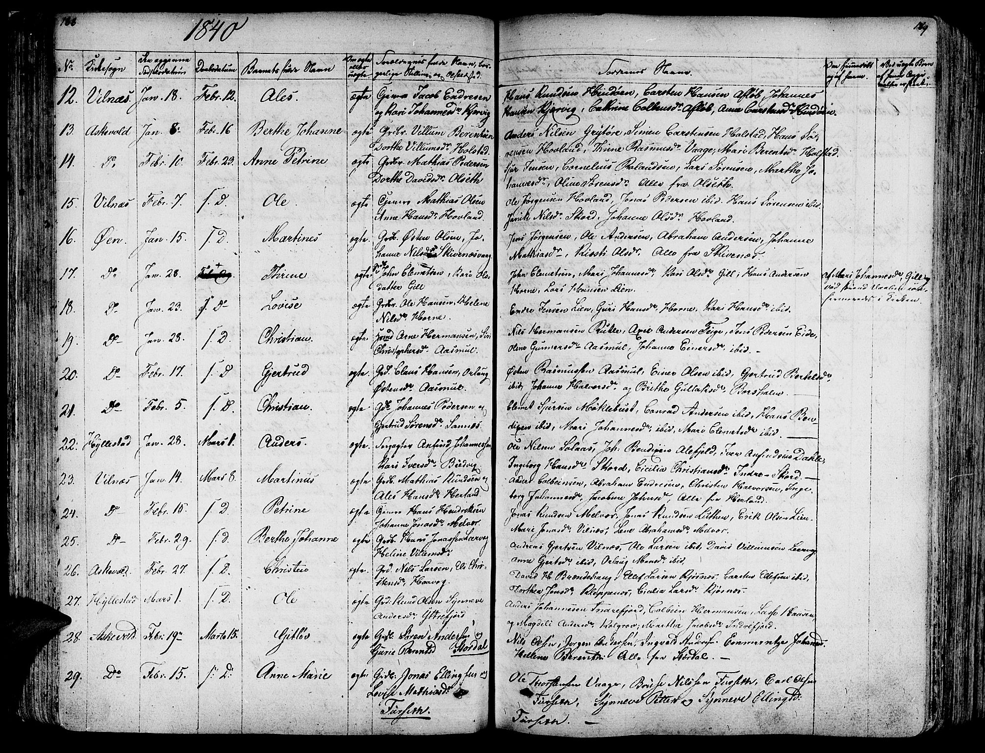 Askvoll sokneprestembete, AV/SAB-A-79501/H/Haa/Haaa/L0010: Parish register (official) no. A 10, 1821-1844, p. 188-189