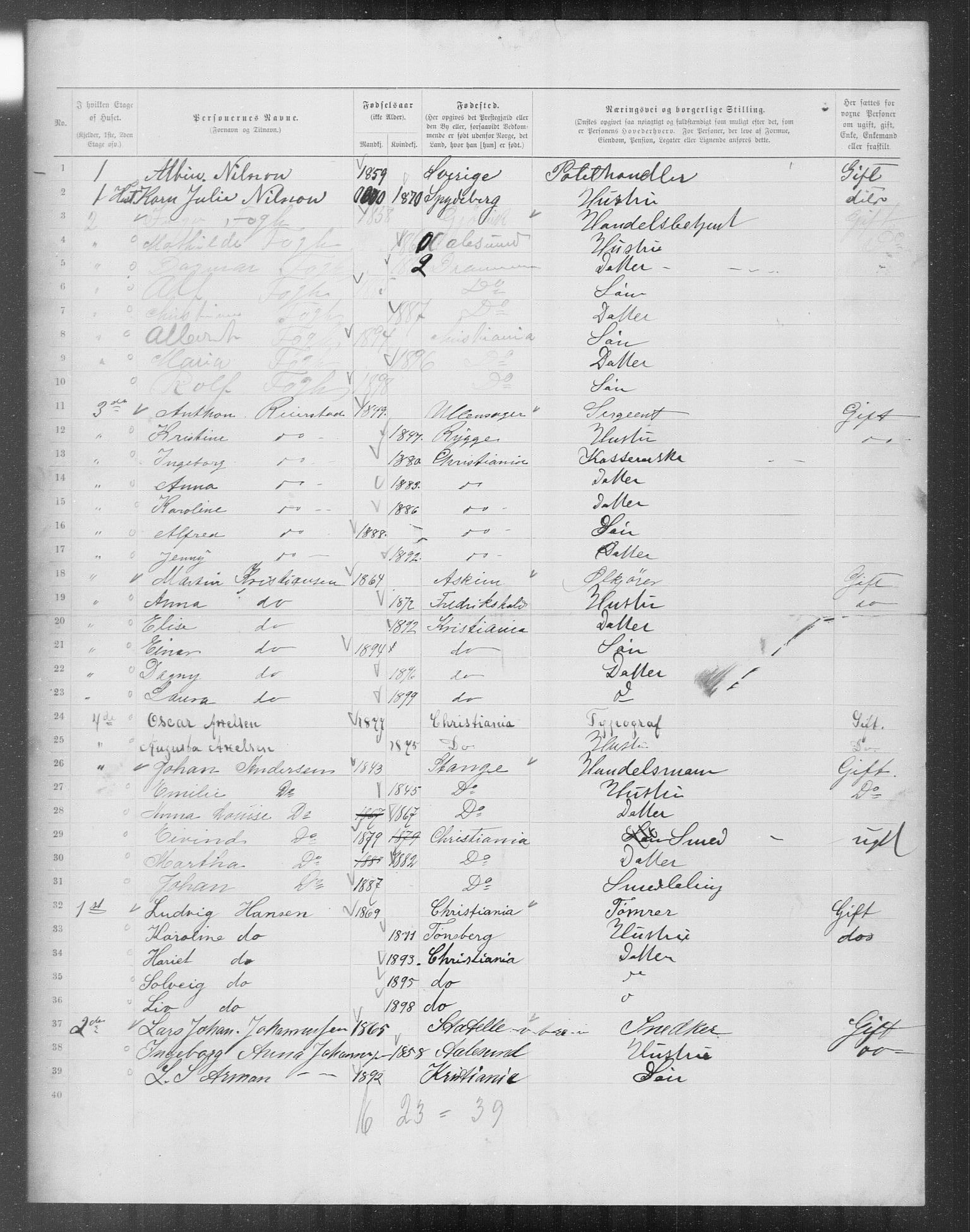 OBA, Municipal Census 1899 for Kristiania, 1899, p. 12297