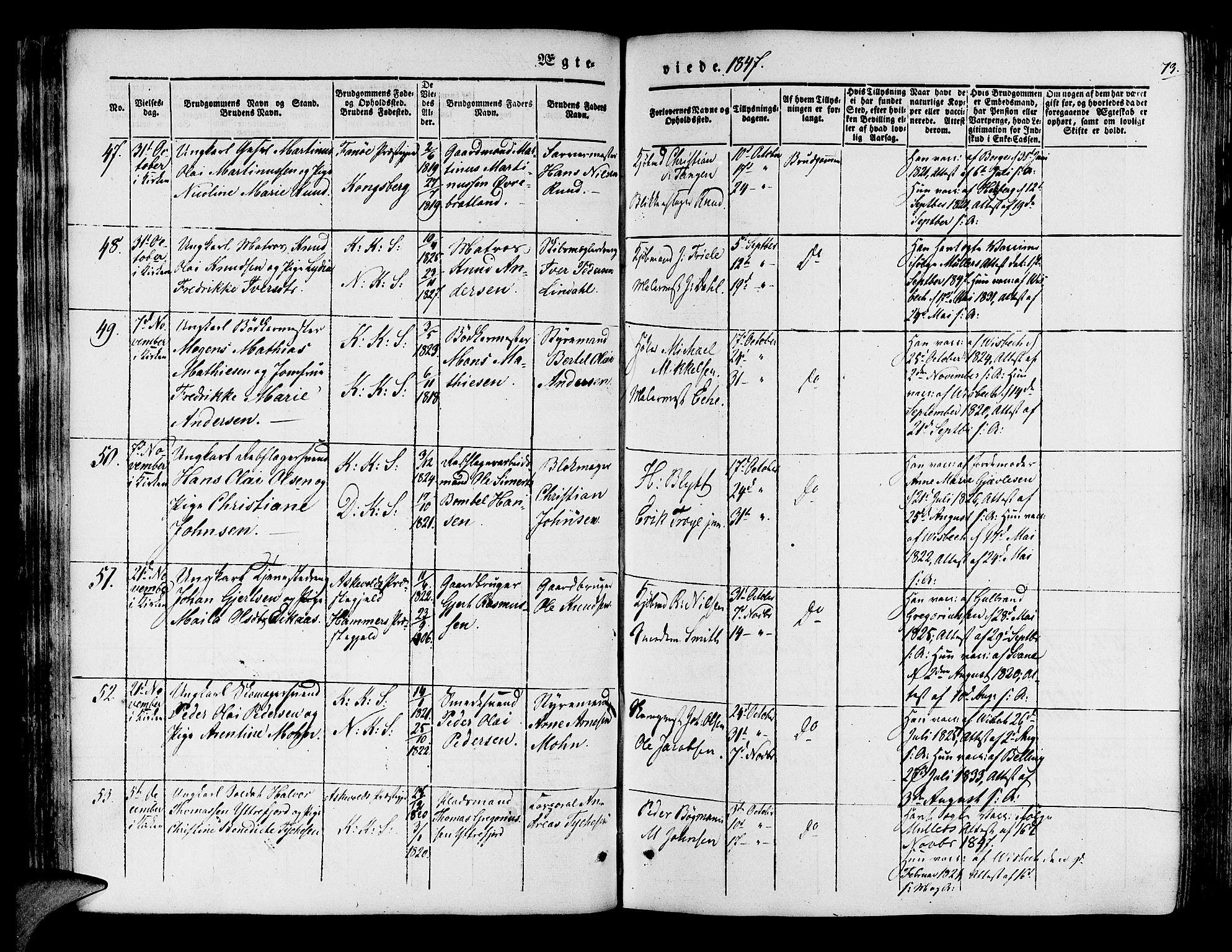 Korskirken sokneprestembete, AV/SAB-A-76101/H/Hab: Parish register (copy) no. D 1, 1840-1867, p. 73