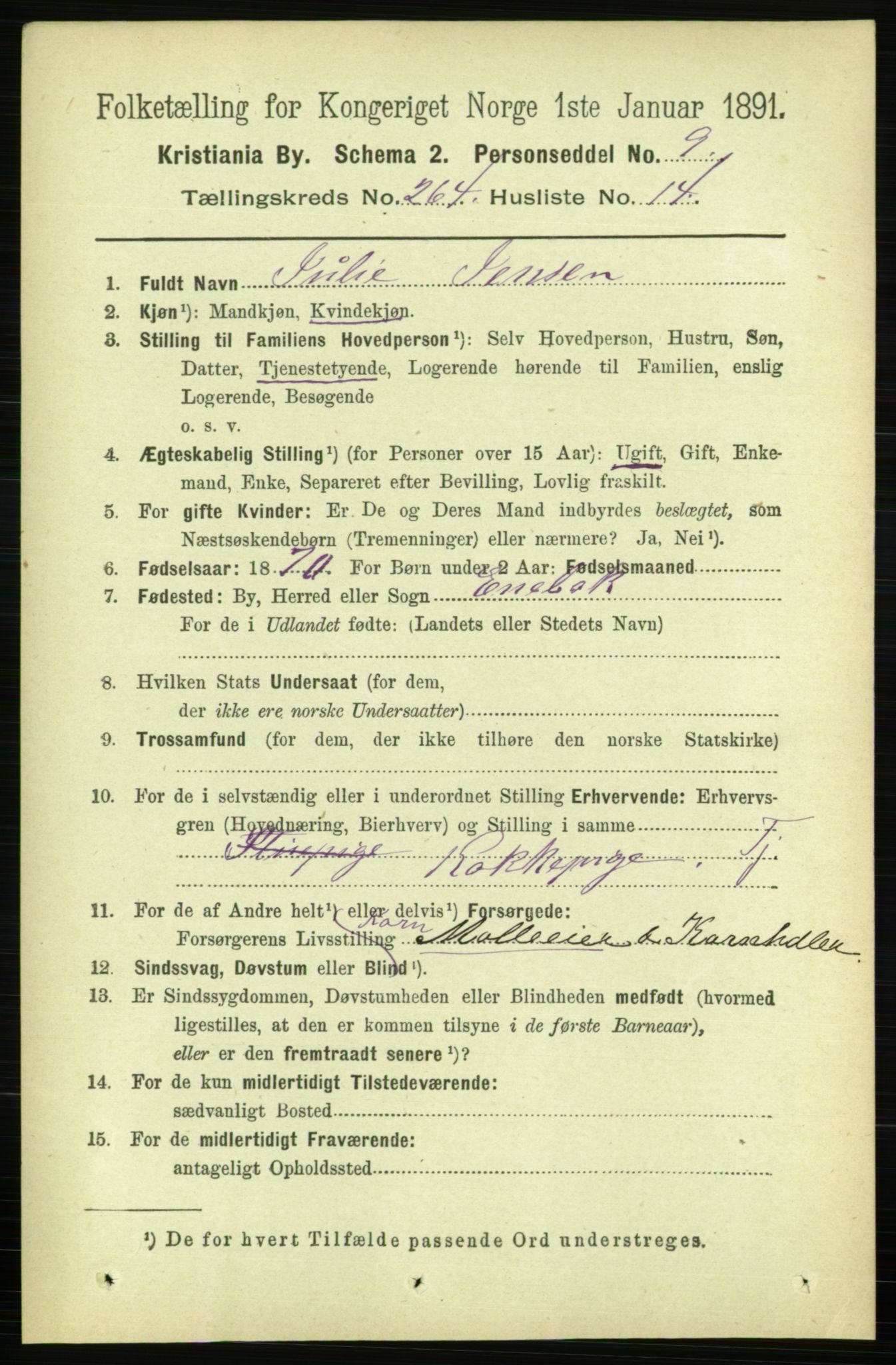 RA, 1891 census for 0301 Kristiania, 1891, p. 160771