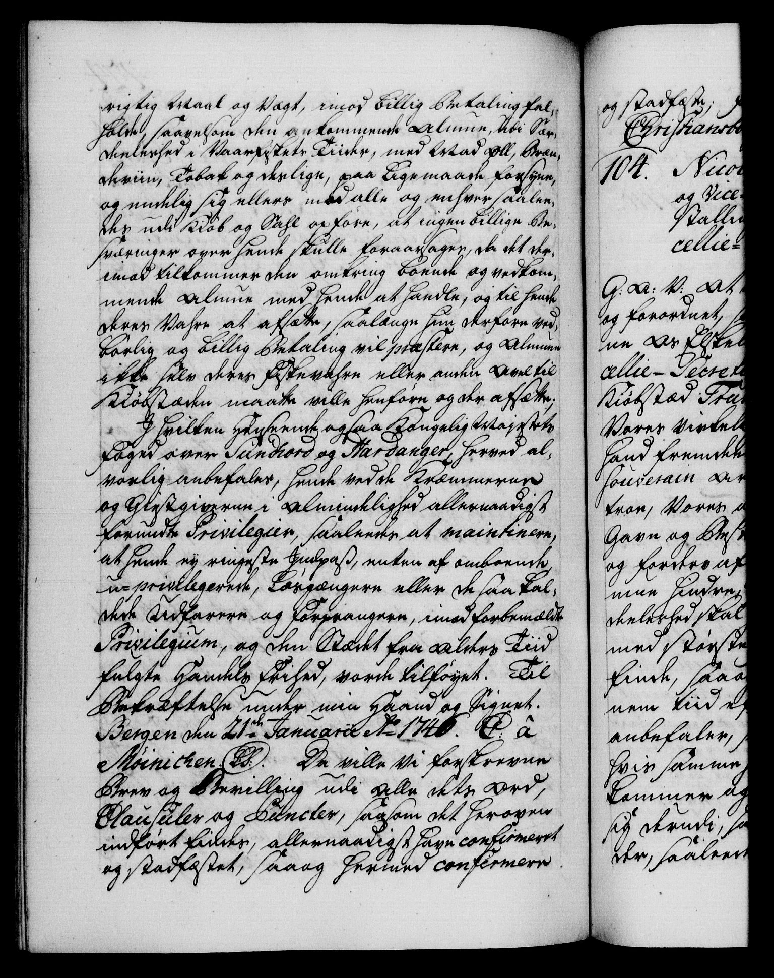 Danske Kanselli 1572-1799, AV/RA-EA-3023/F/Fc/Fca/Fcaa/L0034: Norske registre, 1745-1746, p. 424b