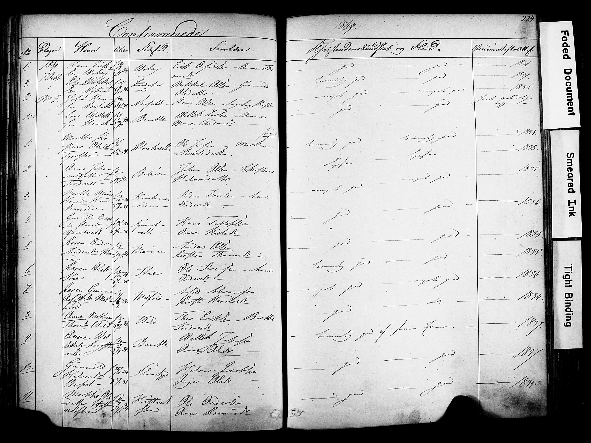 Solum kirkebøker, AV/SAKO-A-306/F/Fa/L0006: Parish register (official) no. I 6, 1844-1855, p. 224