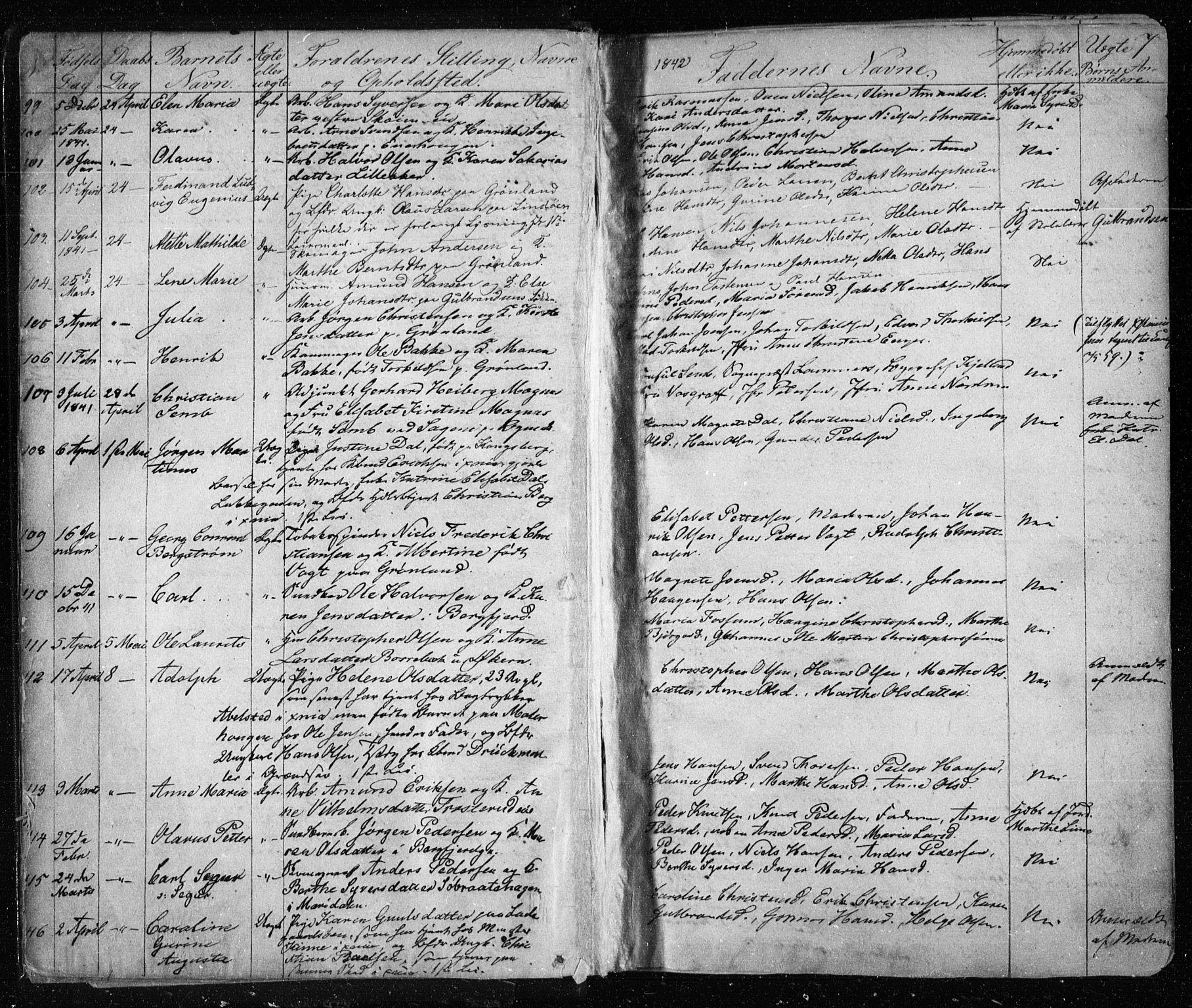 Aker prestekontor kirkebøker, AV/SAO-A-10861/F/L0019: Parish register (official) no. 19, 1842-1852, p. 7