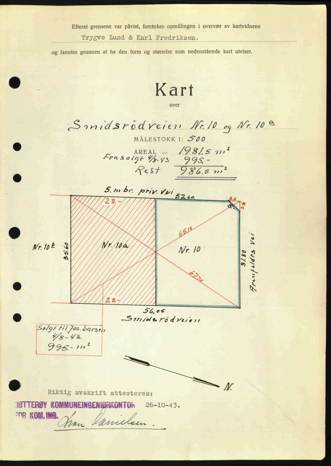 Tønsberg sorenskriveri, AV/SAKO-A-130/G/Ga/Gaa/L0014: Mortgage book no. A14, 1943-1944, Diary no: : 2657/1943