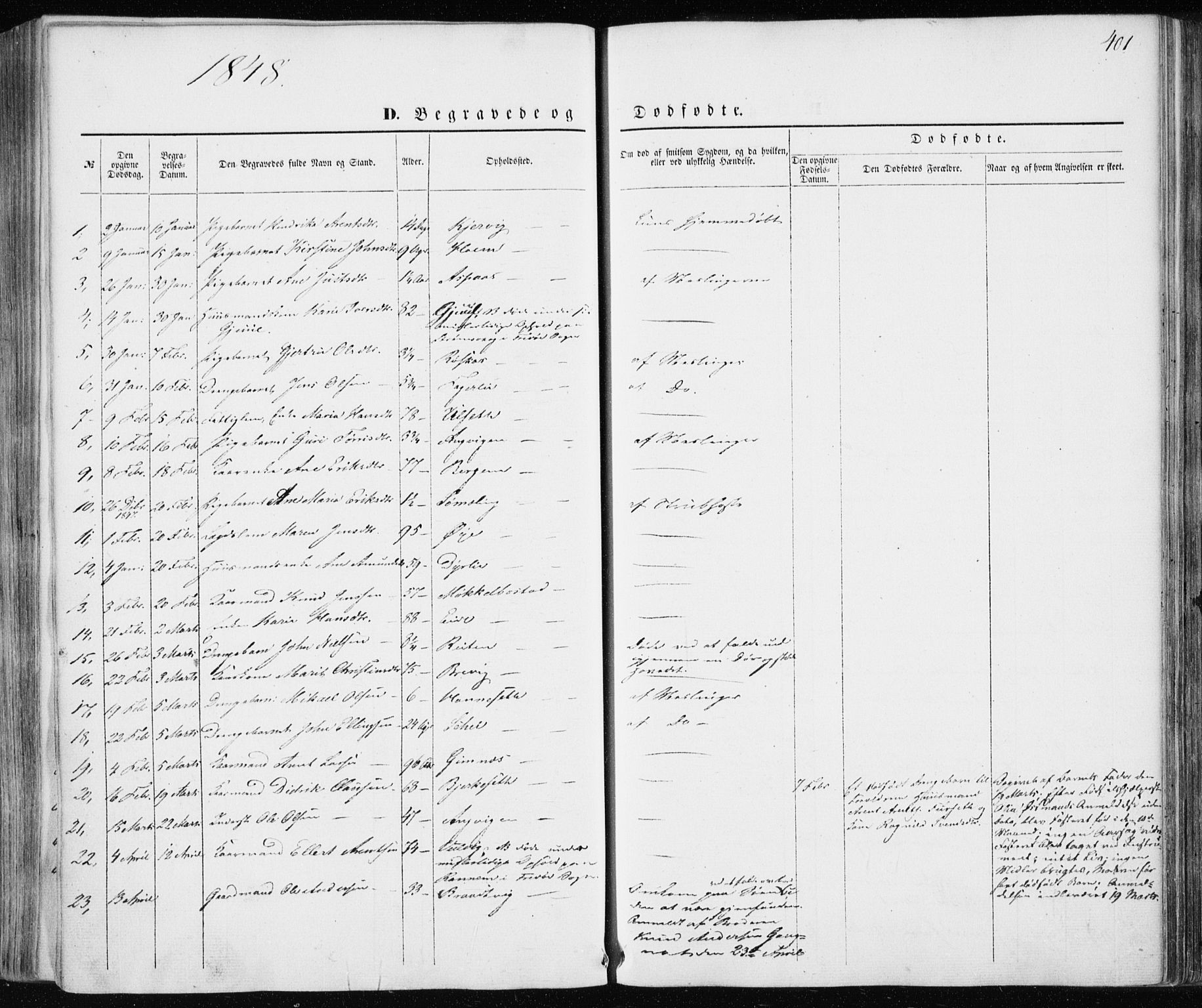 Ministerialprotokoller, klokkerbøker og fødselsregistre - Møre og Romsdal, SAT/A-1454/586/L0984: Parish register (official) no. 586A10, 1844-1856, p. 401