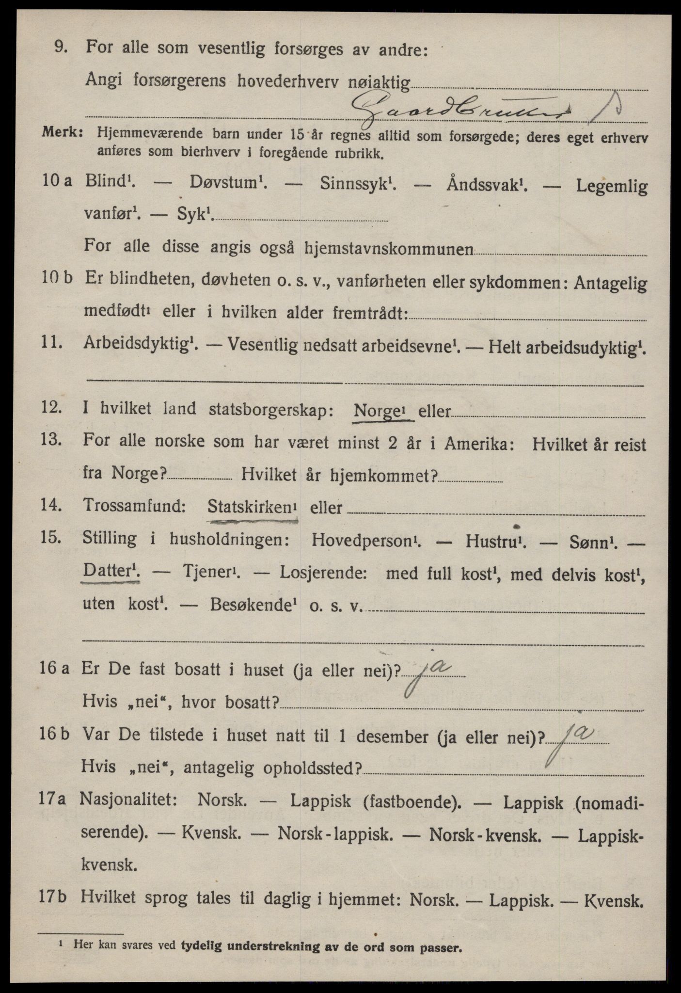 SAT, 1920 census for Hølonda, 1920, p. 1184