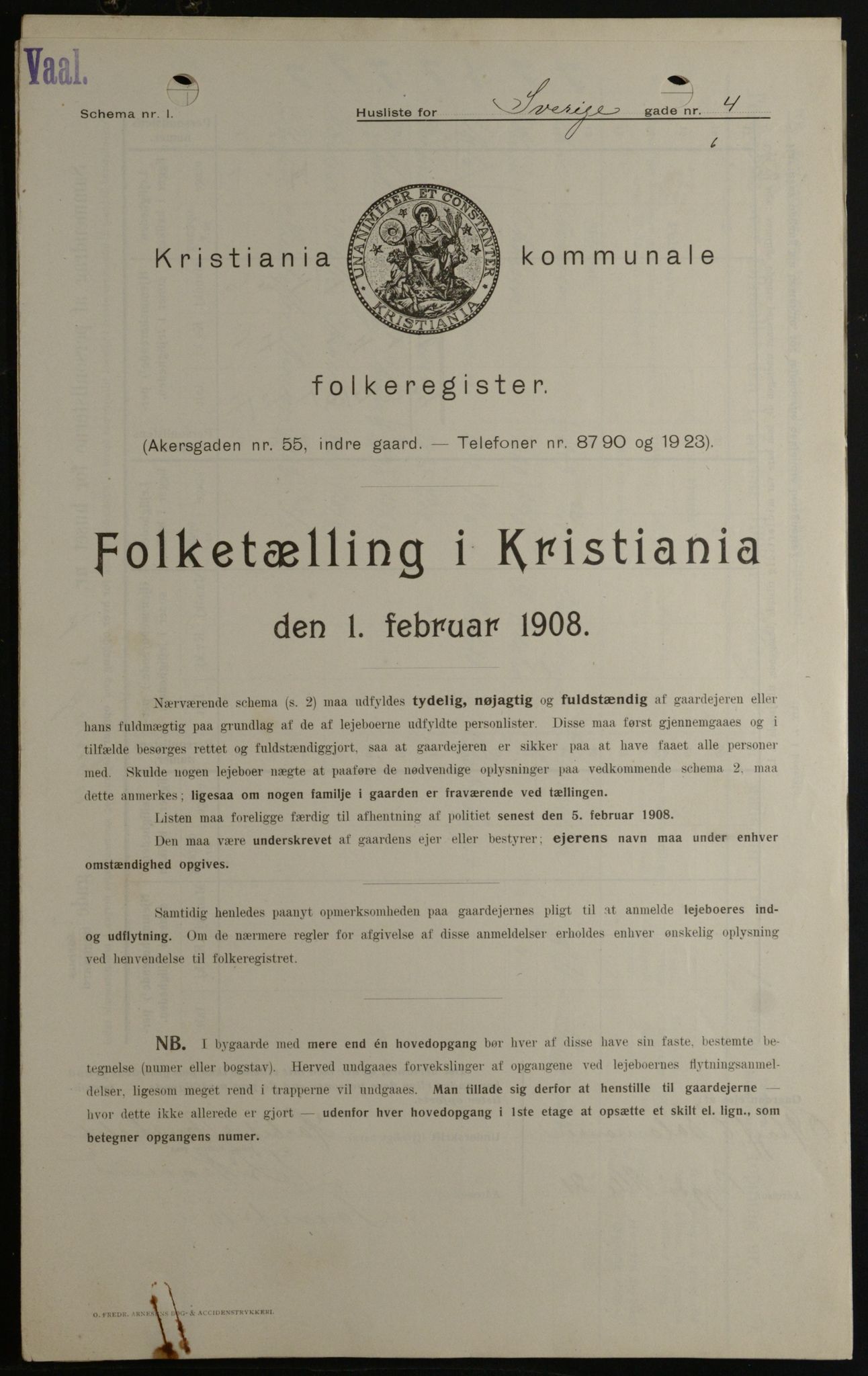 OBA, Municipal Census 1908 for Kristiania, 1908, p. 95131