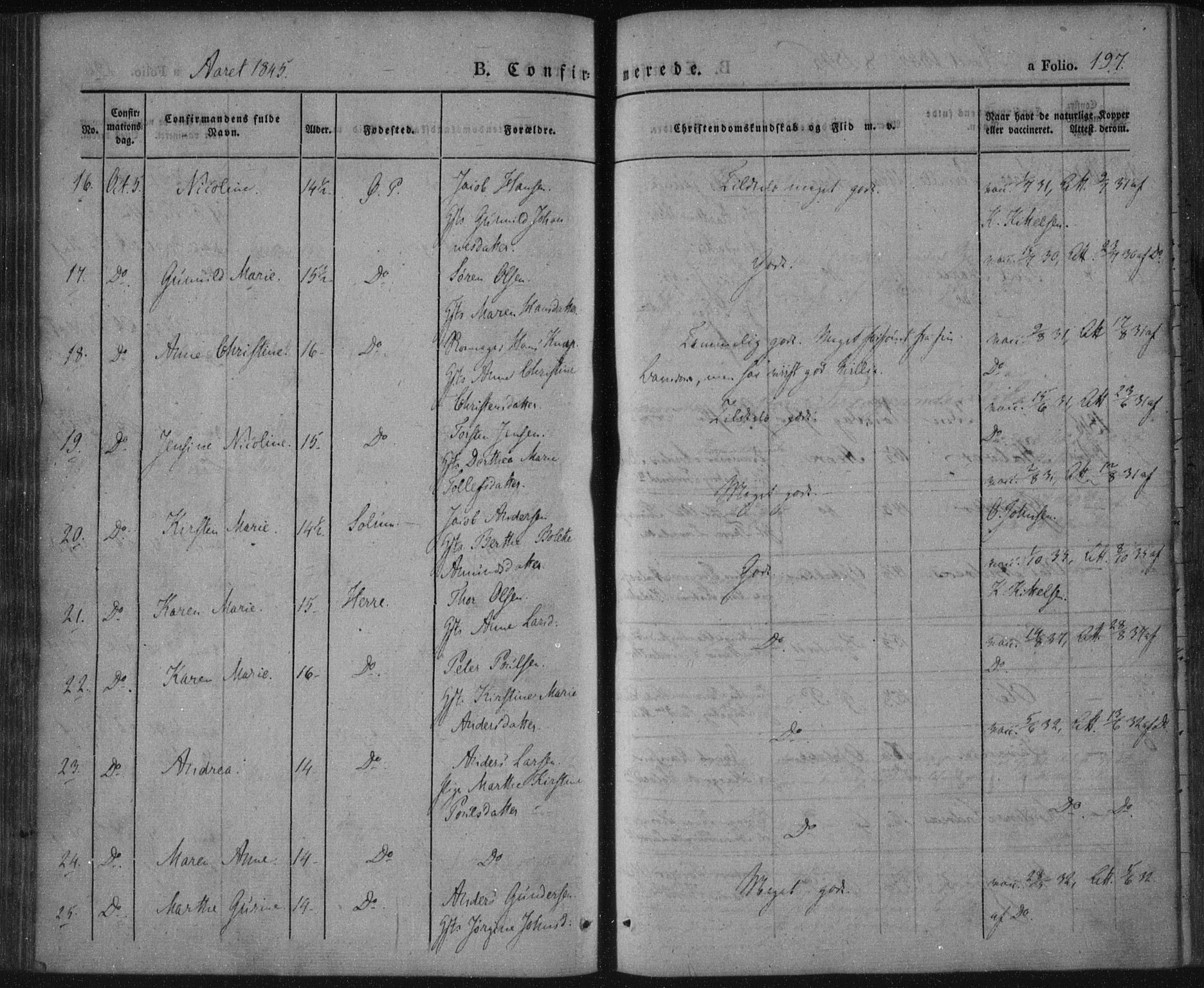 Porsgrunn kirkebøker , SAKO/A-104/F/Fa/L0006: Parish register (official) no. 6, 1841-1857, p. 197