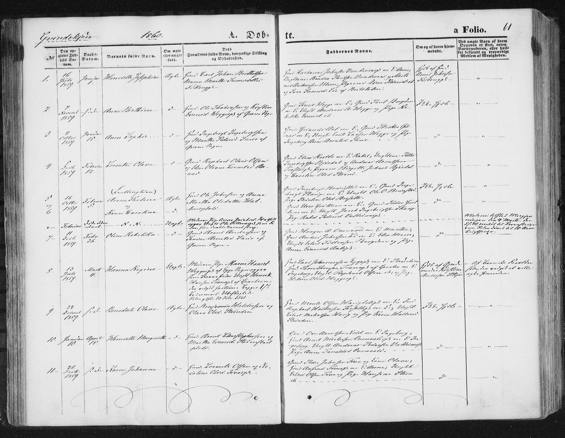 Ministerialprotokoller, klokkerbøker og fødselsregistre - Nord-Trøndelag, SAT/A-1458/746/L0447: Parish register (official) no. 746A06, 1860-1877, p. 61
