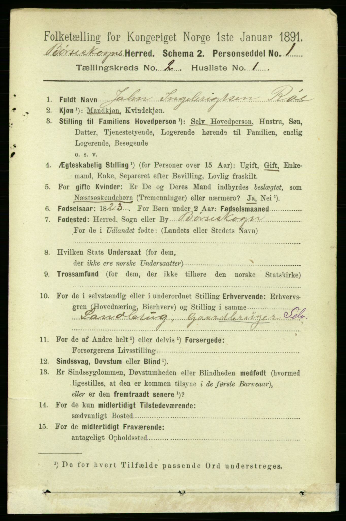 RA, 1891 census for 1657 Børseskogn, 1891, p. 933