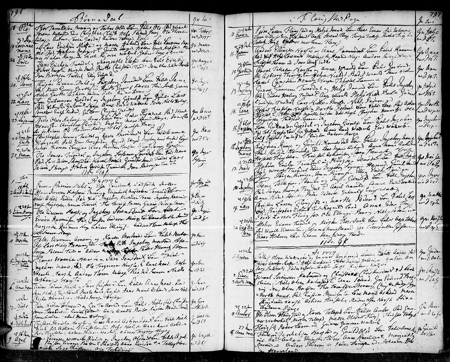 Dypvåg sokneprestkontor, SAK/1111-0007/F/Fa/Faa/L0001: Parish register (official) no. A 1 /2, 1765-1798, p. 796-797