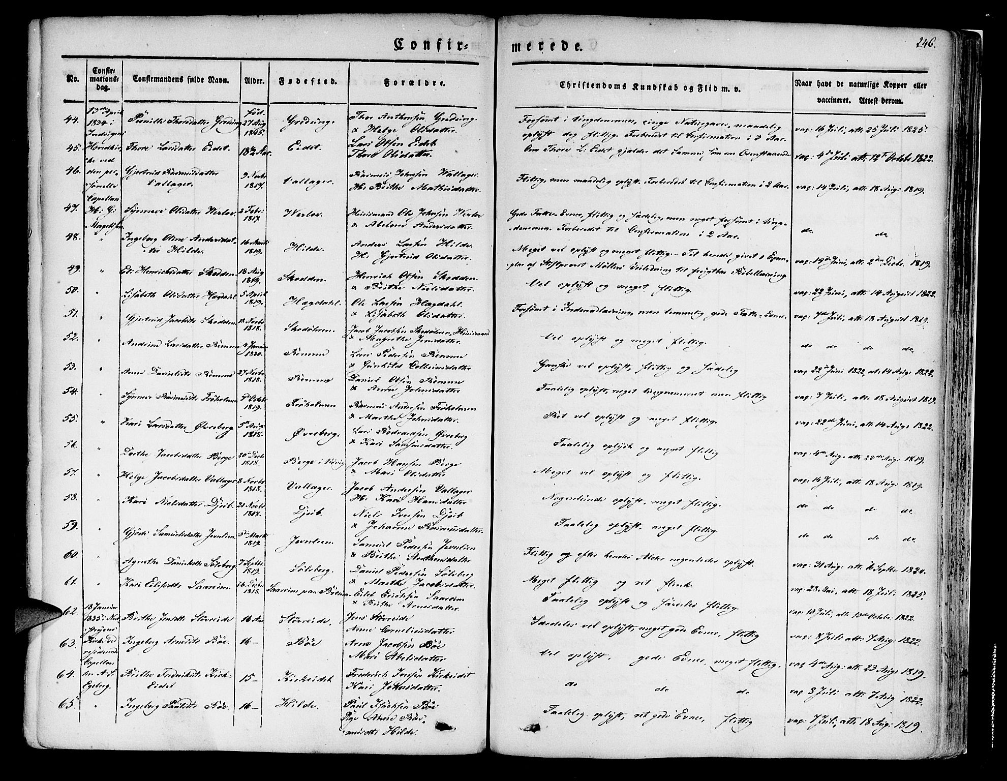 Innvik sokneprestembete, AV/SAB-A-80501: Parish register (official) no. A 4I, 1831-1846, p. 246