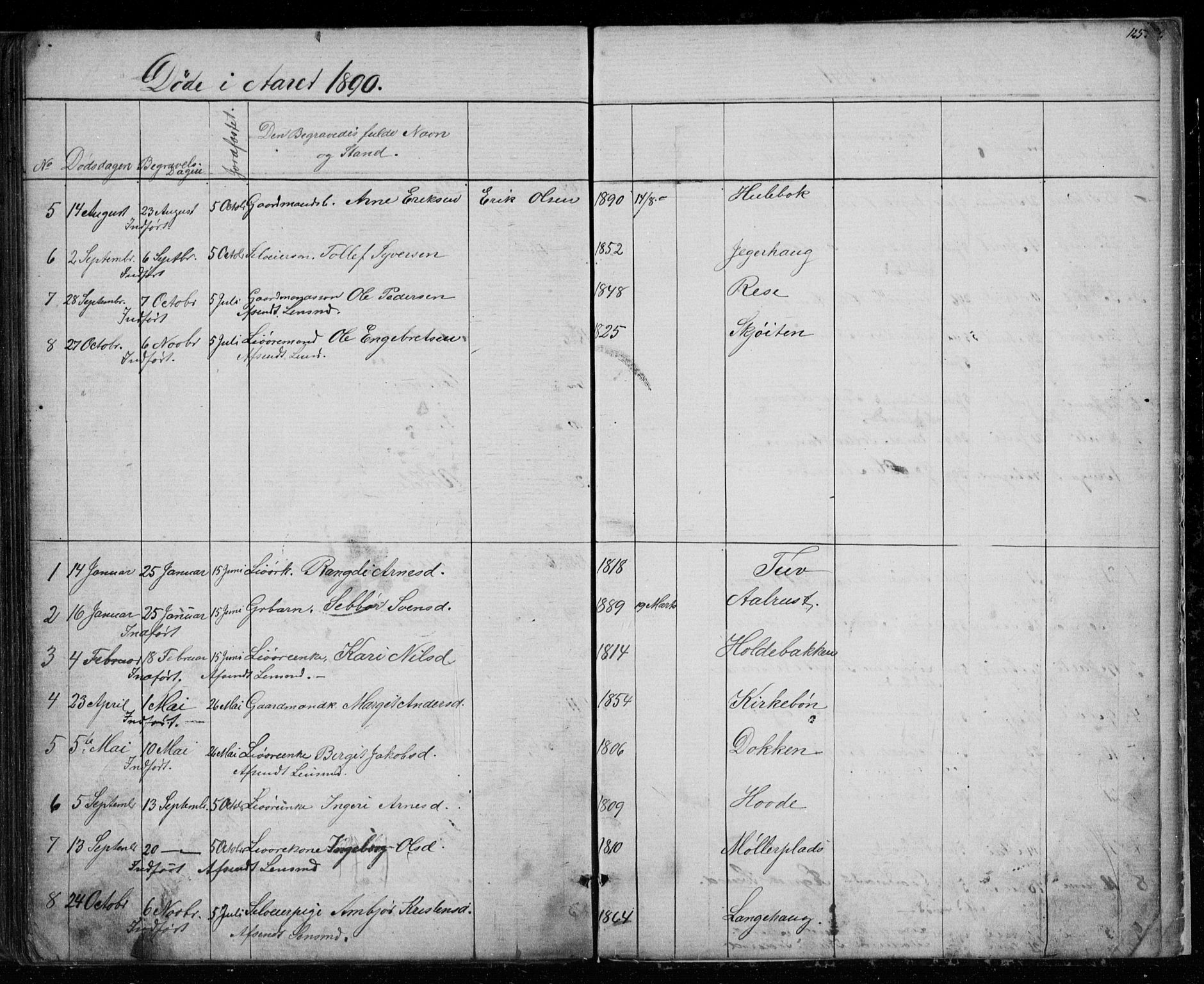 Gol kirkebøker, AV/SAKO-A-226/G/Gb/L0005: Parish register (copy) no. II 5, 1875-1891, p. 125