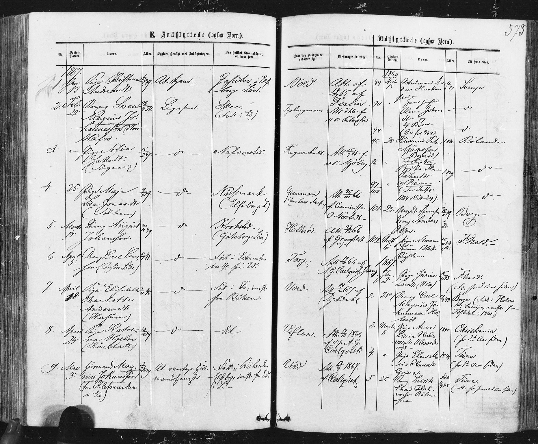 Idd prestekontor Kirkebøker, AV/SAO-A-10911/F/Fc/L0005: Parish register (official) no. III 5, 1861-1877, p. 373