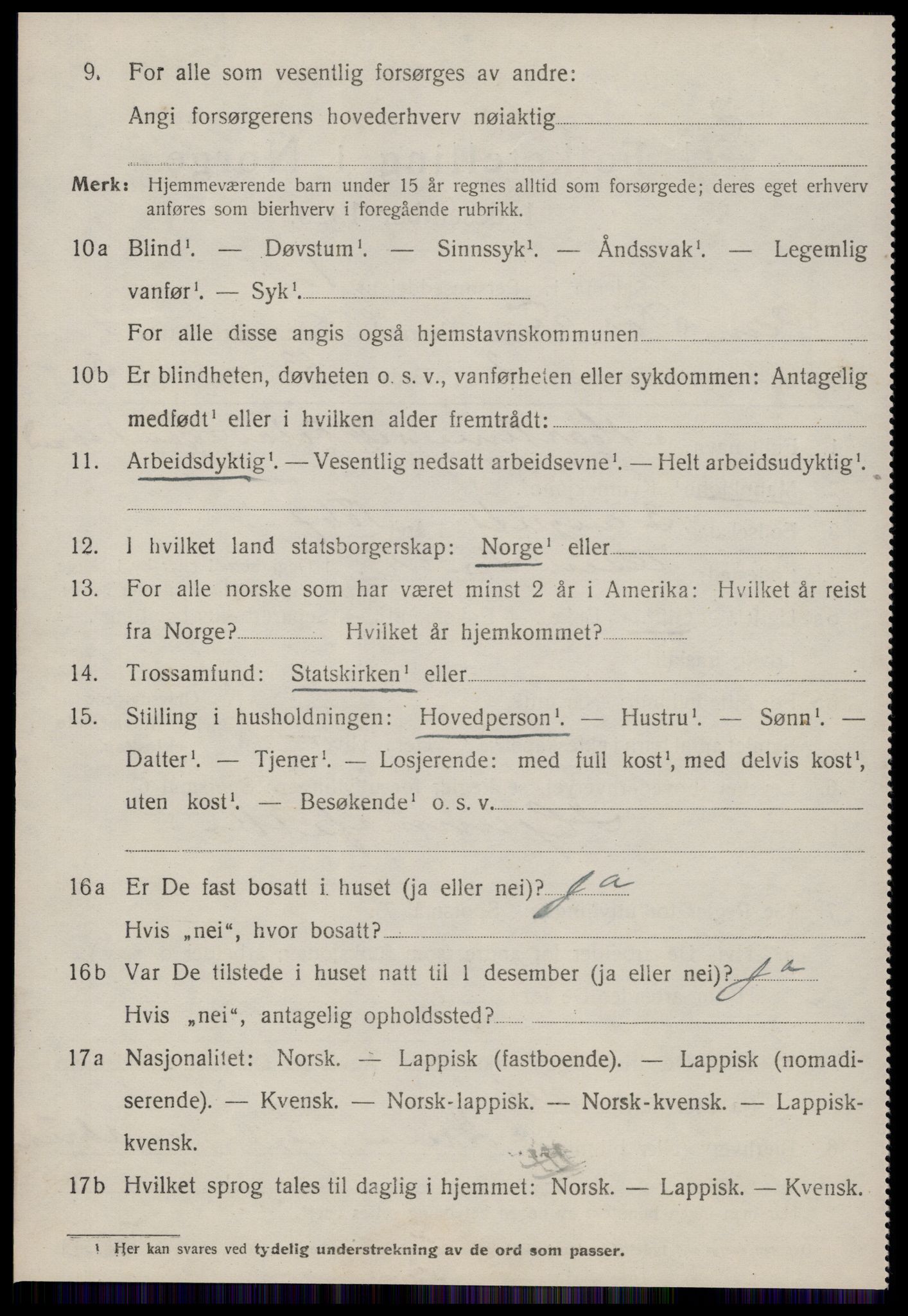 SAT, 1920 census for Osen, 1920, p. 1580