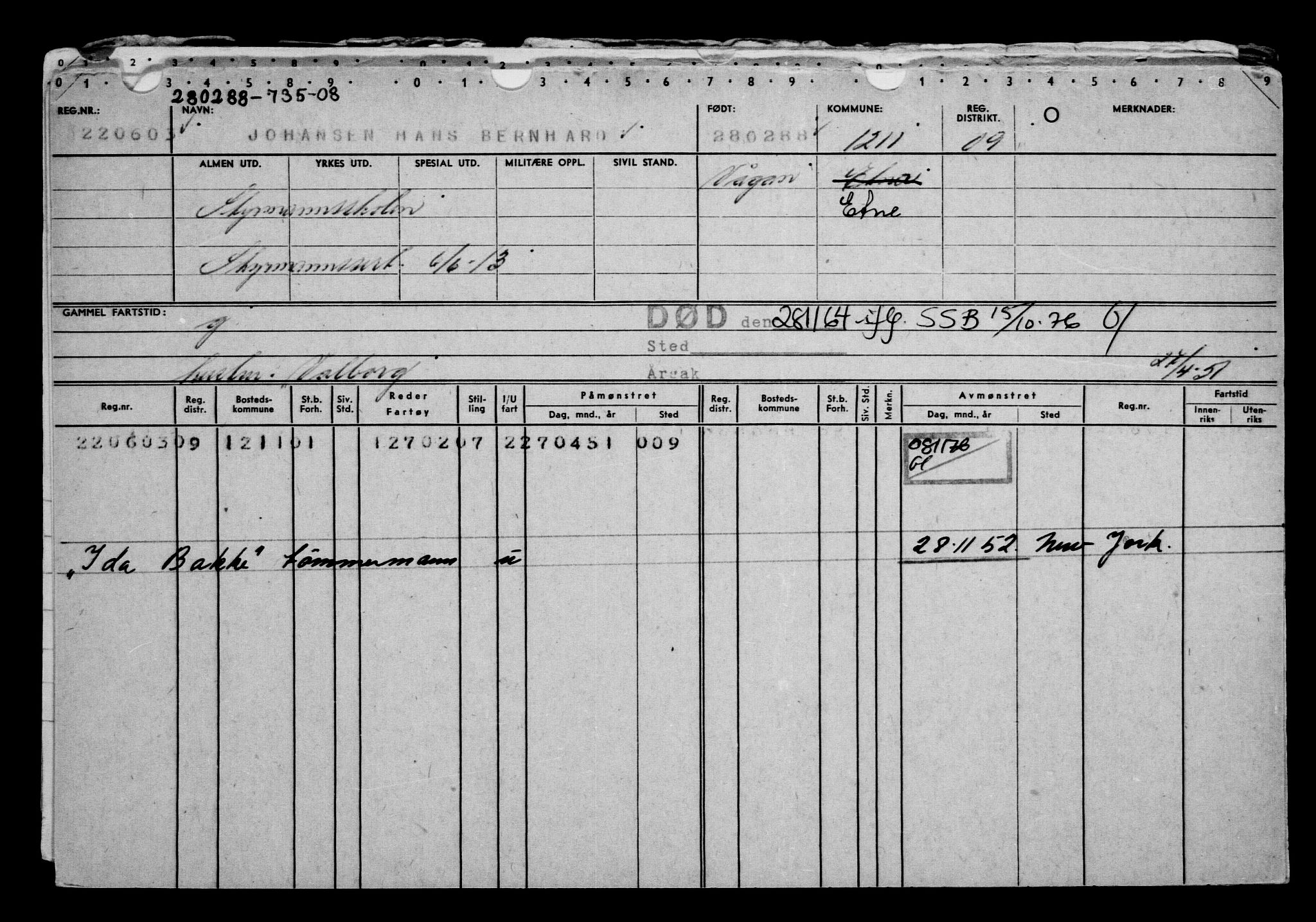 Direktoratet for sjømenn, AV/RA-S-3545/G/Gb/L0005: Hovedkort, 1888, p. 97