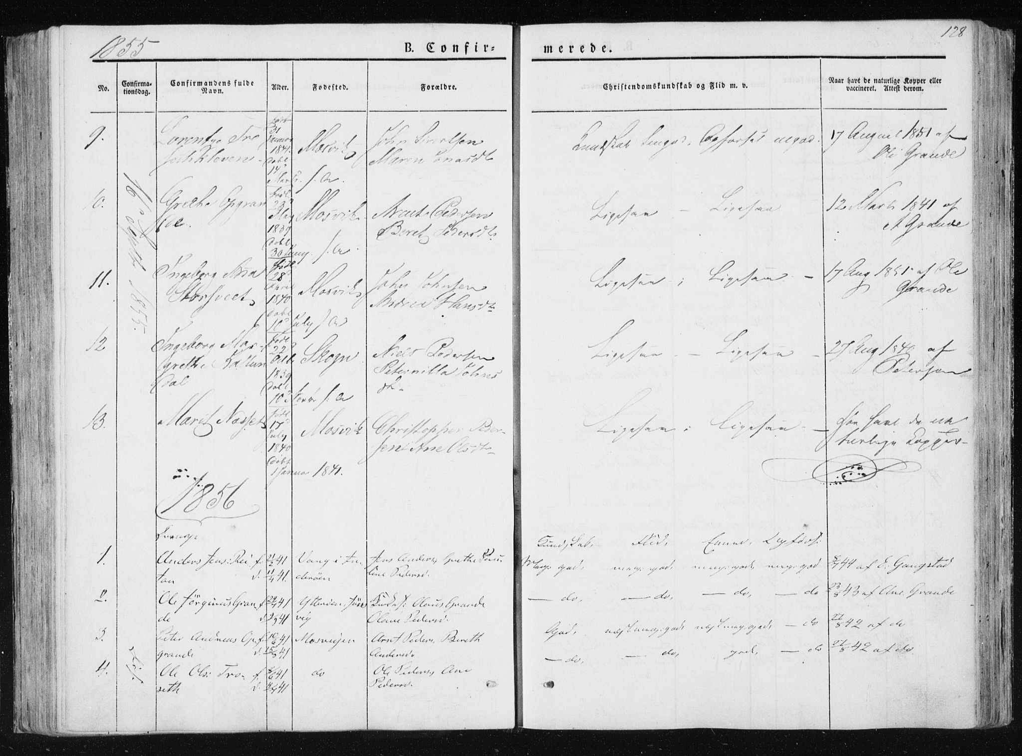 Ministerialprotokoller, klokkerbøker og fødselsregistre - Nord-Trøndelag, SAT/A-1458/733/L0323: Parish register (official) no. 733A02, 1843-1870, p. 128