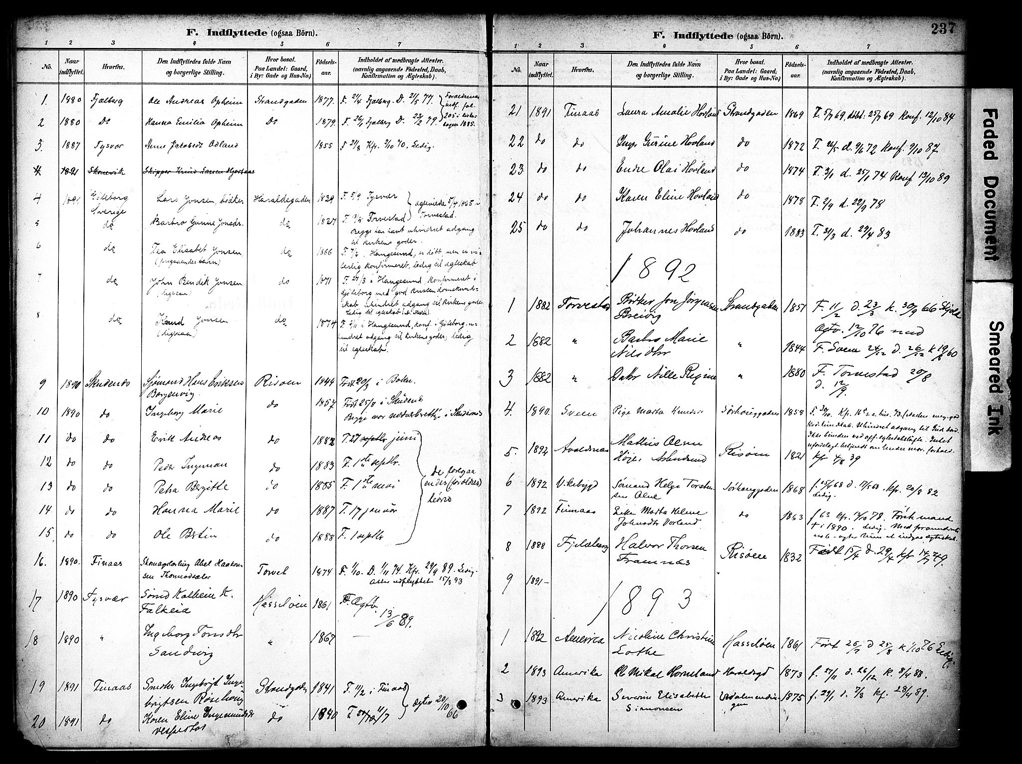 Haugesund sokneprestkontor, AV/SAST-A -101863/H/Ha/Haa/L0006: Parish register (official) no. A 6, 1891-1907, p. 237