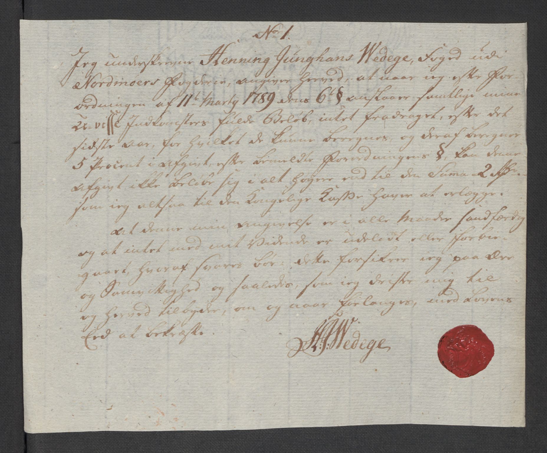 Rentekammeret inntil 1814, Reviderte regnskaper, Mindre regnskaper, RA/EA-4068/Rf/Rfe/L0031: Nordmøre fogderi, Numedal og Sandsvær fogderi, 1789, p. 85