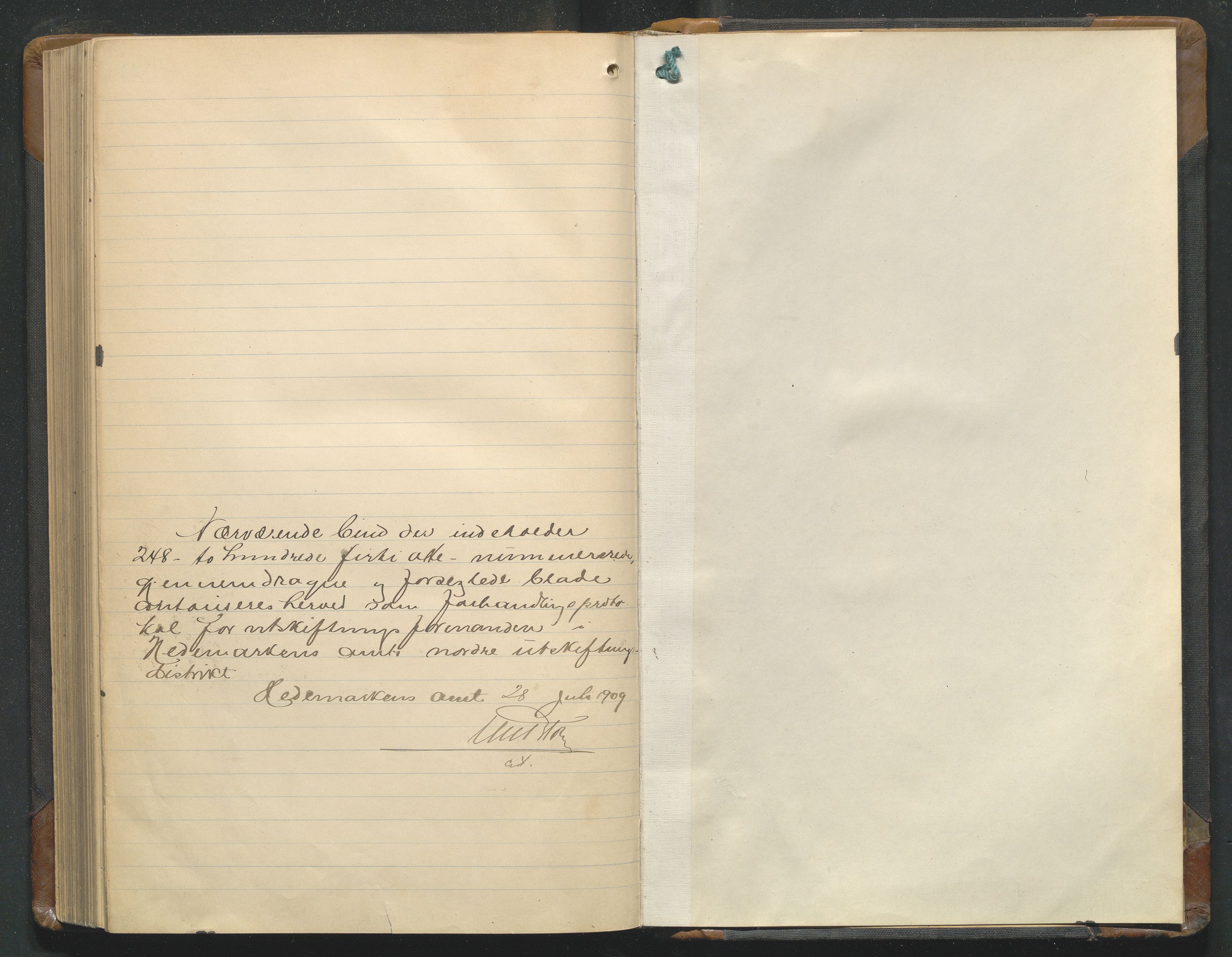 Hedmark og Østerdal jordskifterett, AV/SAH-JORDSKIFTEH-002/G/Ga/L0003/0002: Rettsbøker / Rettsbok - L, 1909-1912